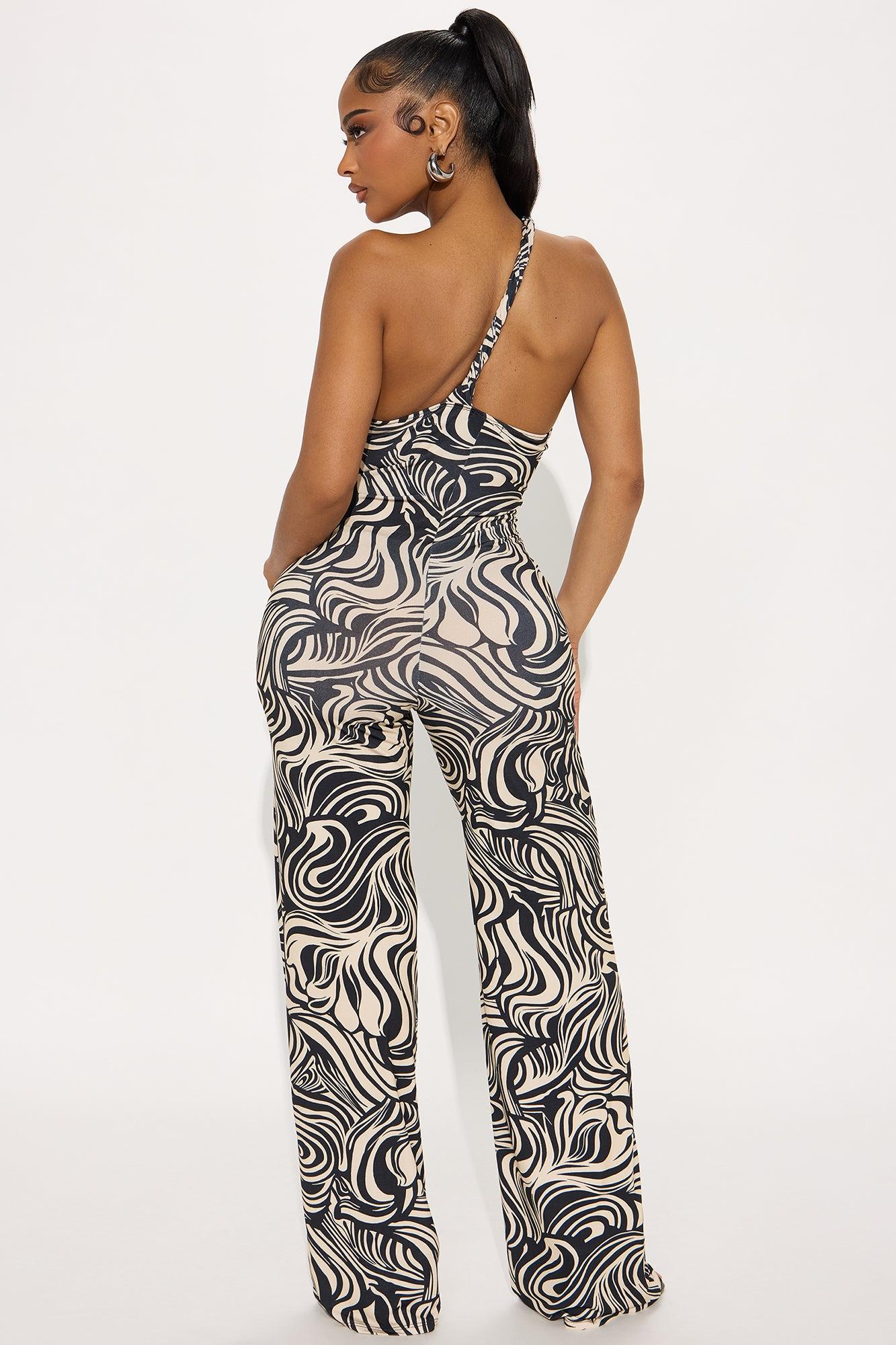 Playing Hard To Get Jumpsuit - Black/combo Female Product Image