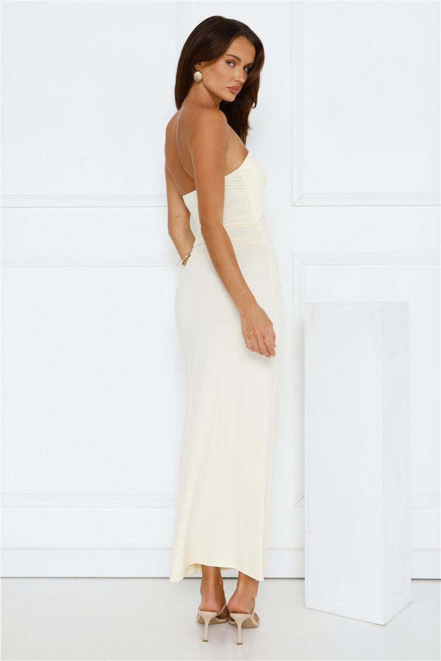 Heat Edit Strapless Maxi Dress Yellow Product Image