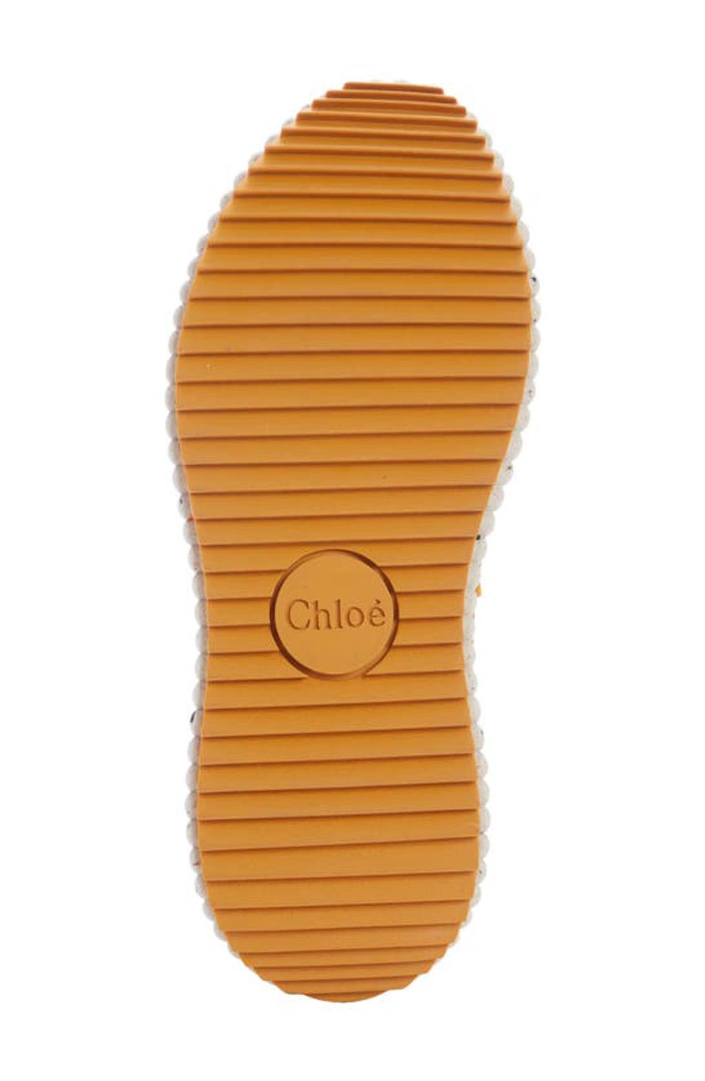 CHLOÉ Nama Embroidered Suede And Recycled-mesh Sneakers In Biscotti Beige Product Image