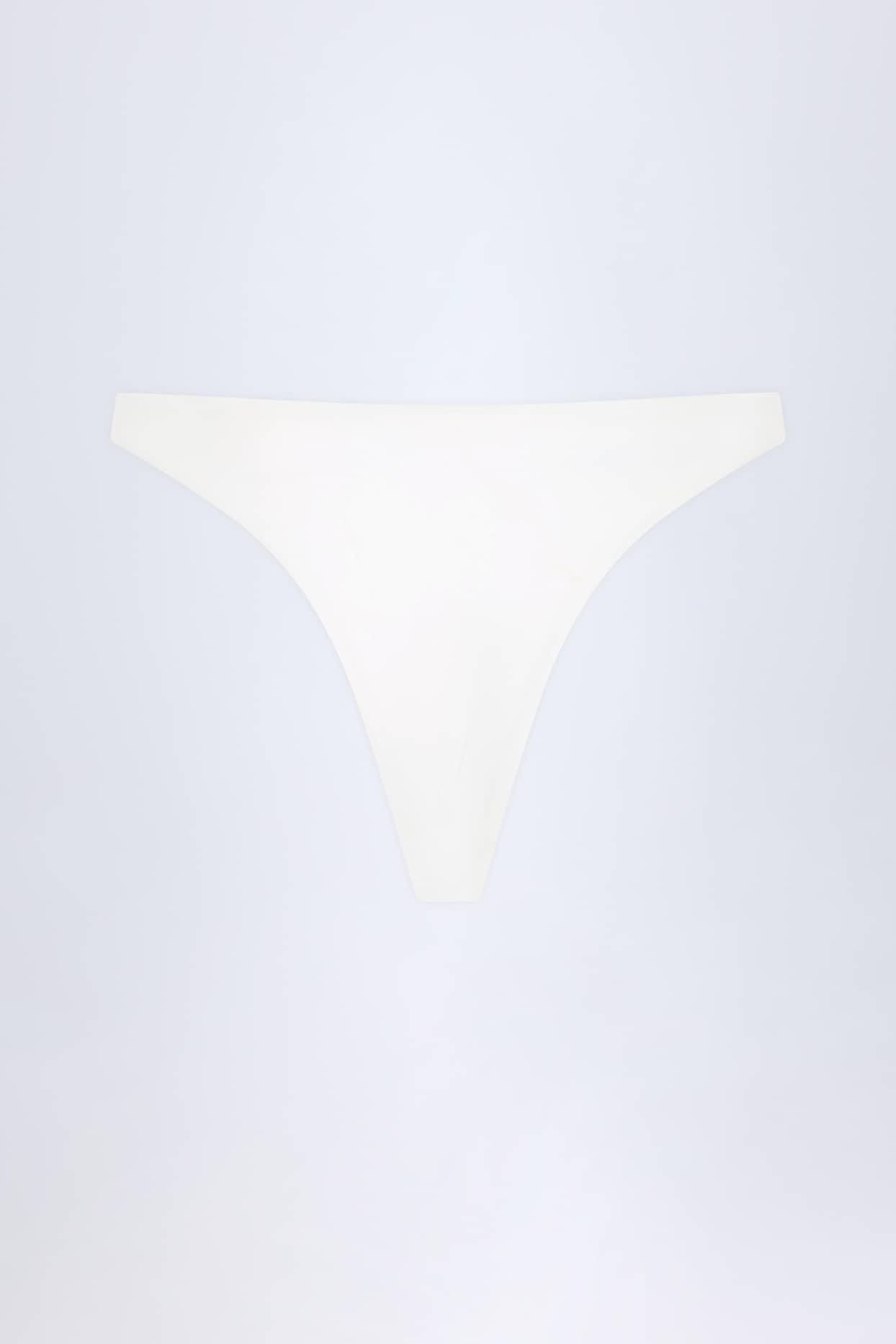 Hardware-Detail Cheeky Bikini Bottoms in White Product Image