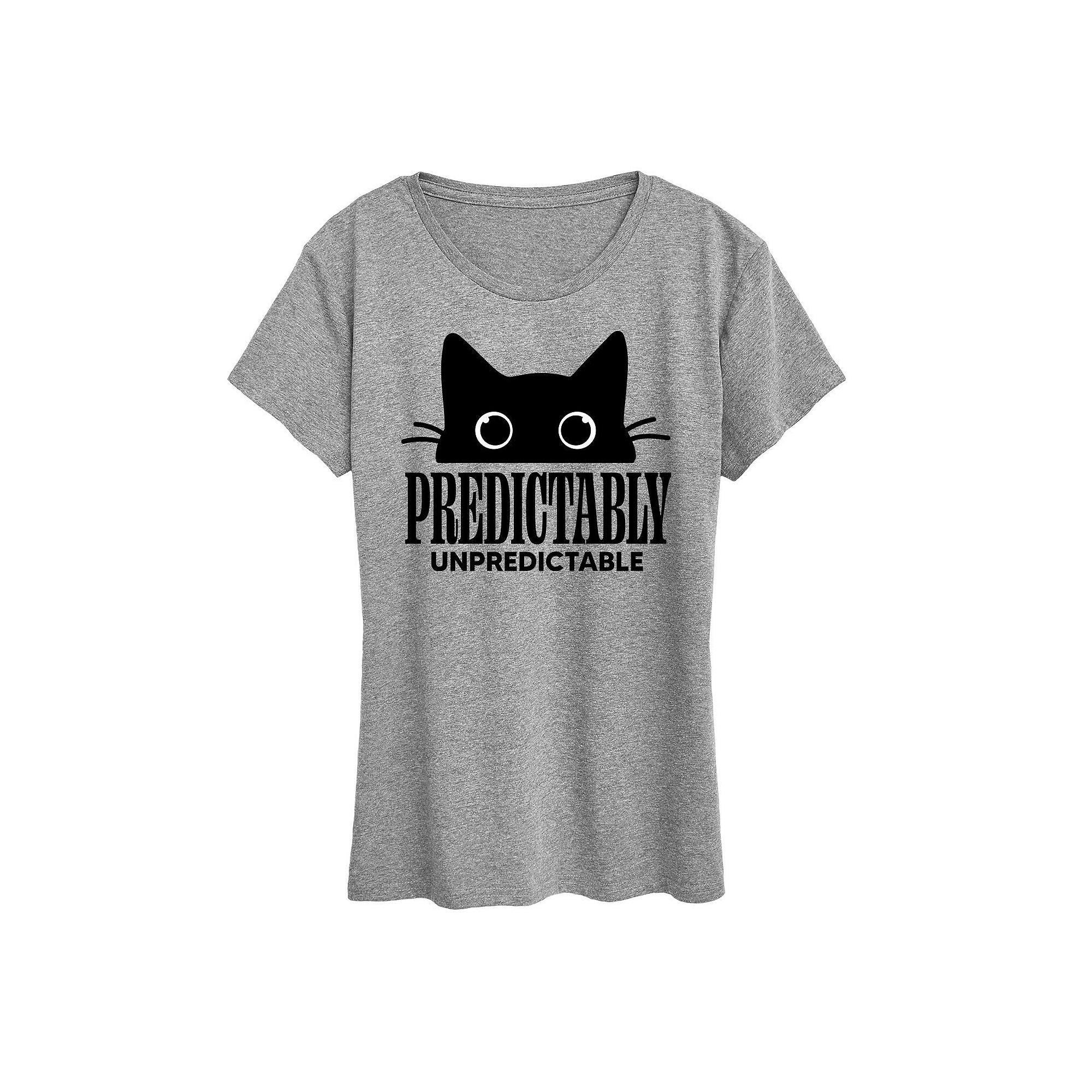 Women's Predictably Unpredictable Cat Graphic Tee, Girl's,  Product Image