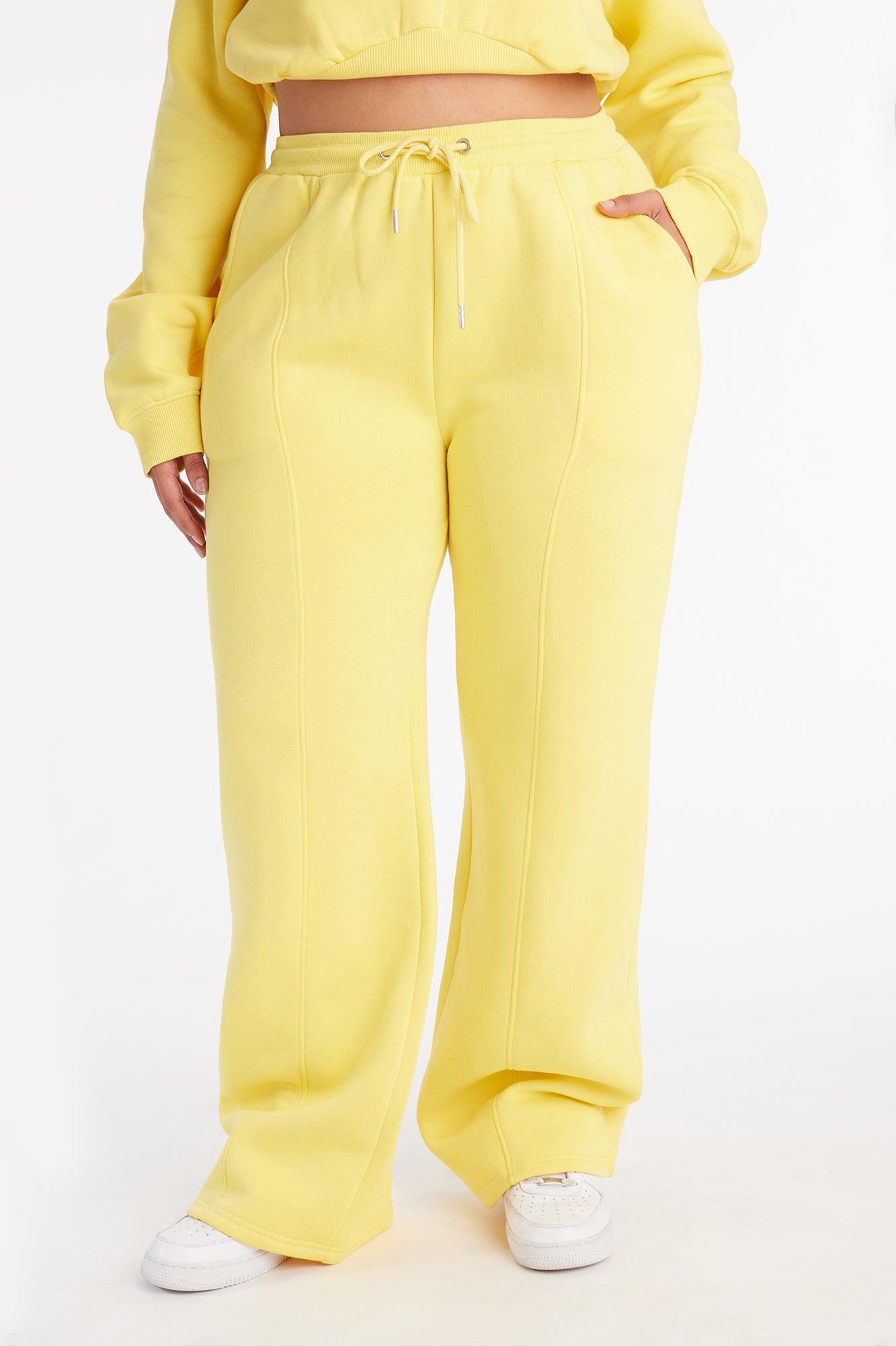 Stole My Ex Boyfriend's Straight Leg Sweatpants - Yellow Female Product Image
