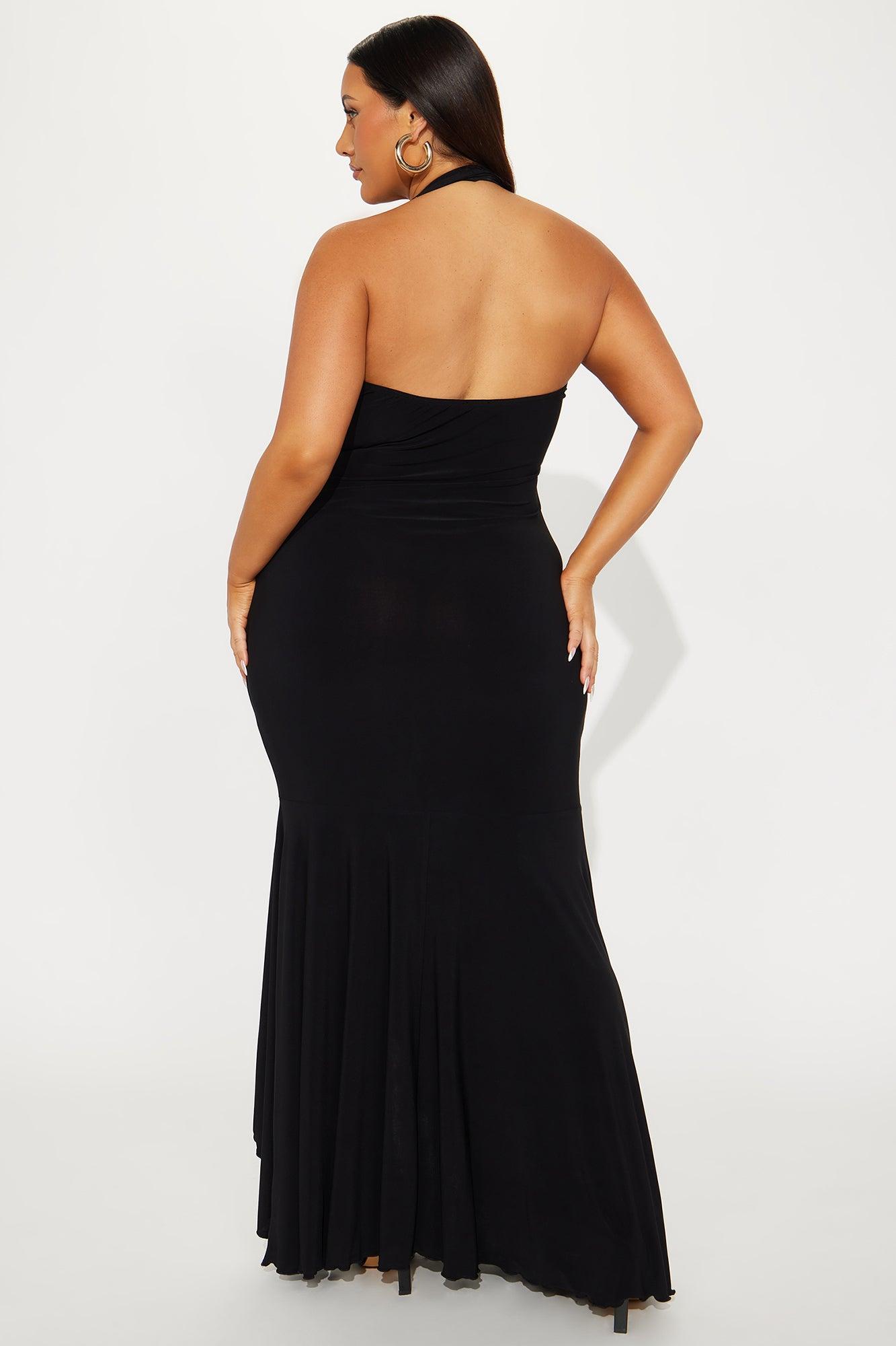 Katerina Lace Halter Maxi Dress - Black Product Image