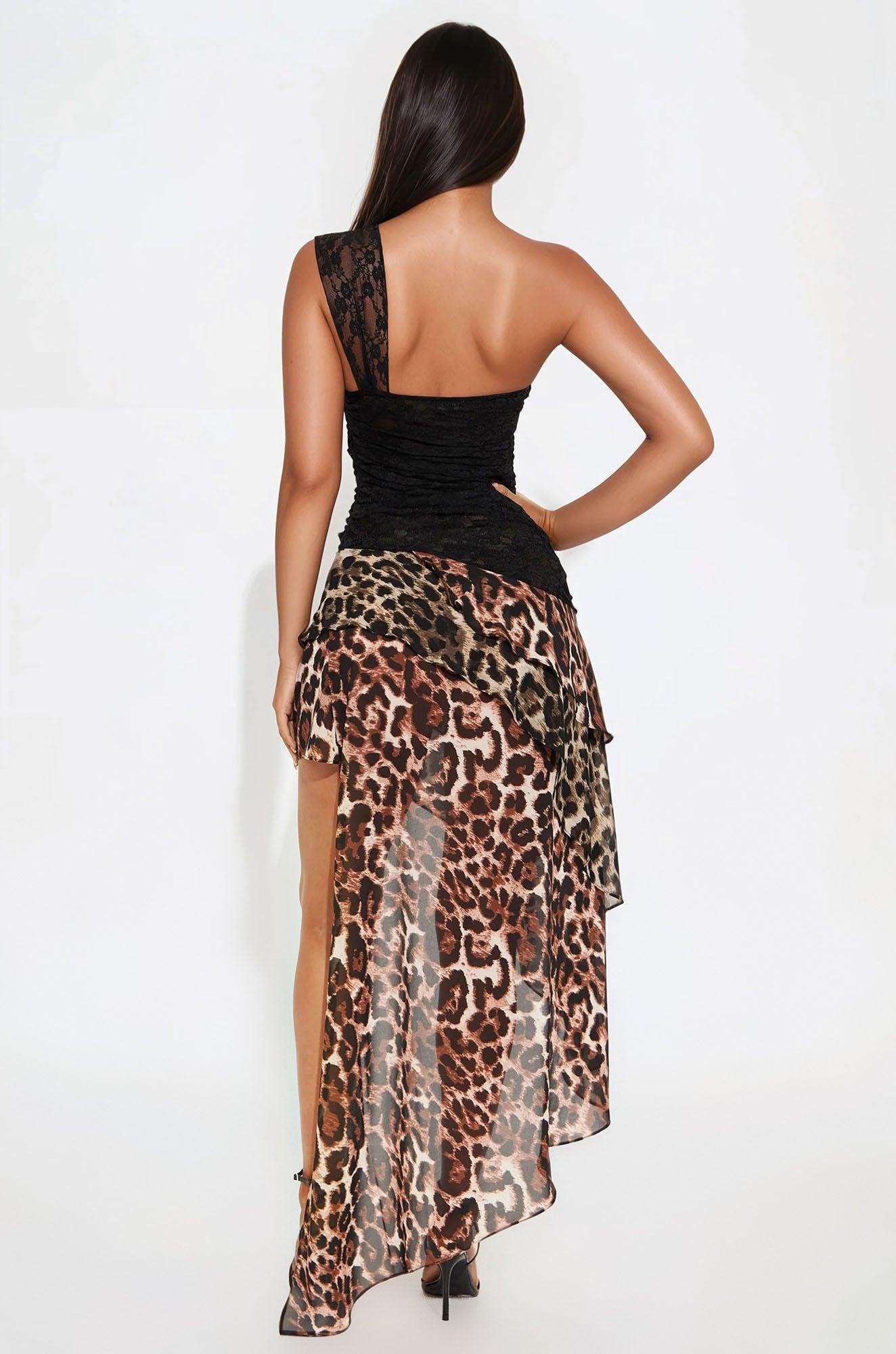 Wild Thoughts Leopard Lace Mini Dress - Black/combo Product Image