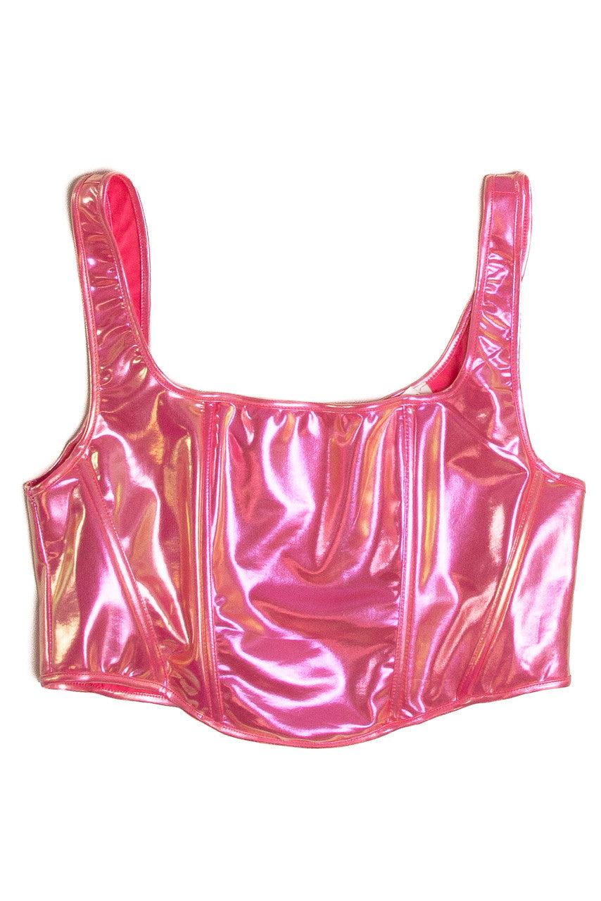 Bubblegum Iridescent Corset Style Tank Product Image