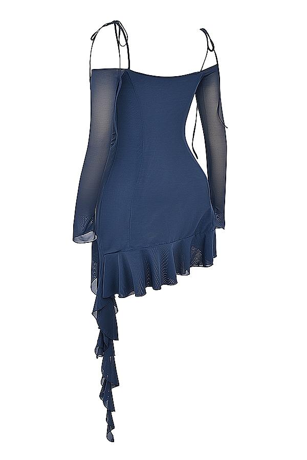 Kiki  french navy ruffle mini dress Product Image
