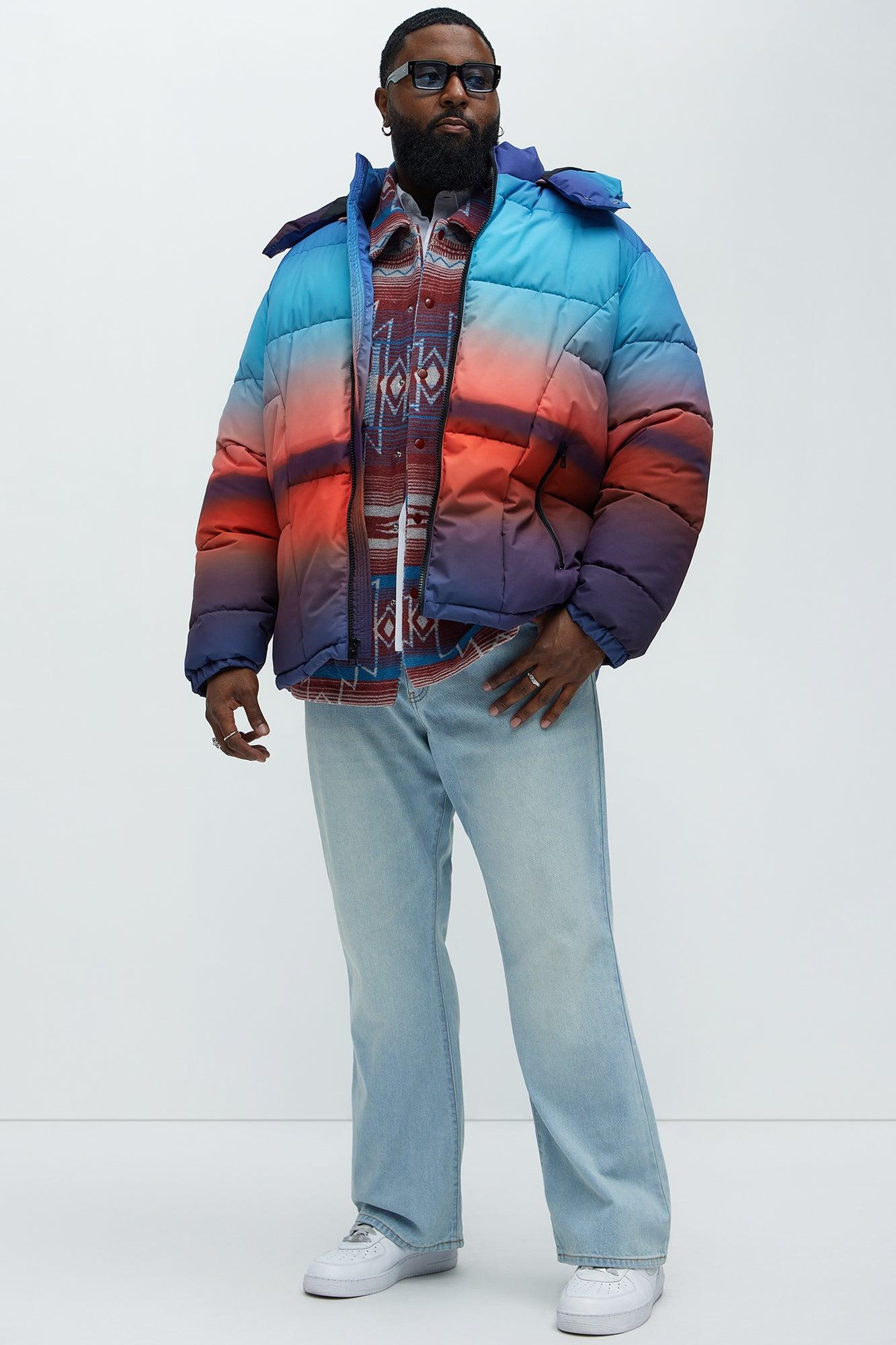 Sunrise Hooded Puffer Jacket - Blue/combo Male Product Image