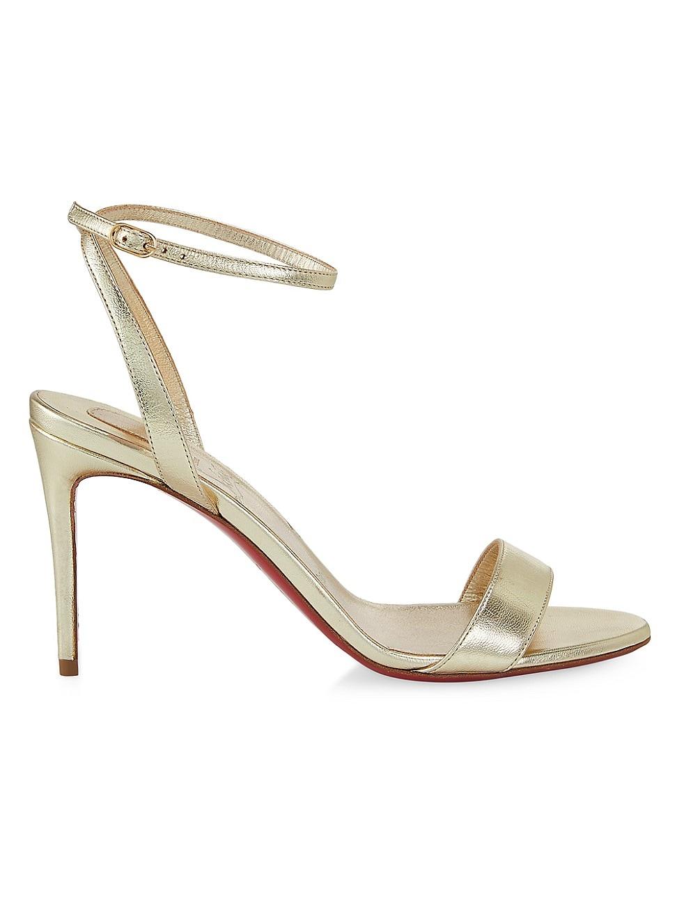 Loubigirl Metallic Red Sole Ankle-Strap Sandals Product Image