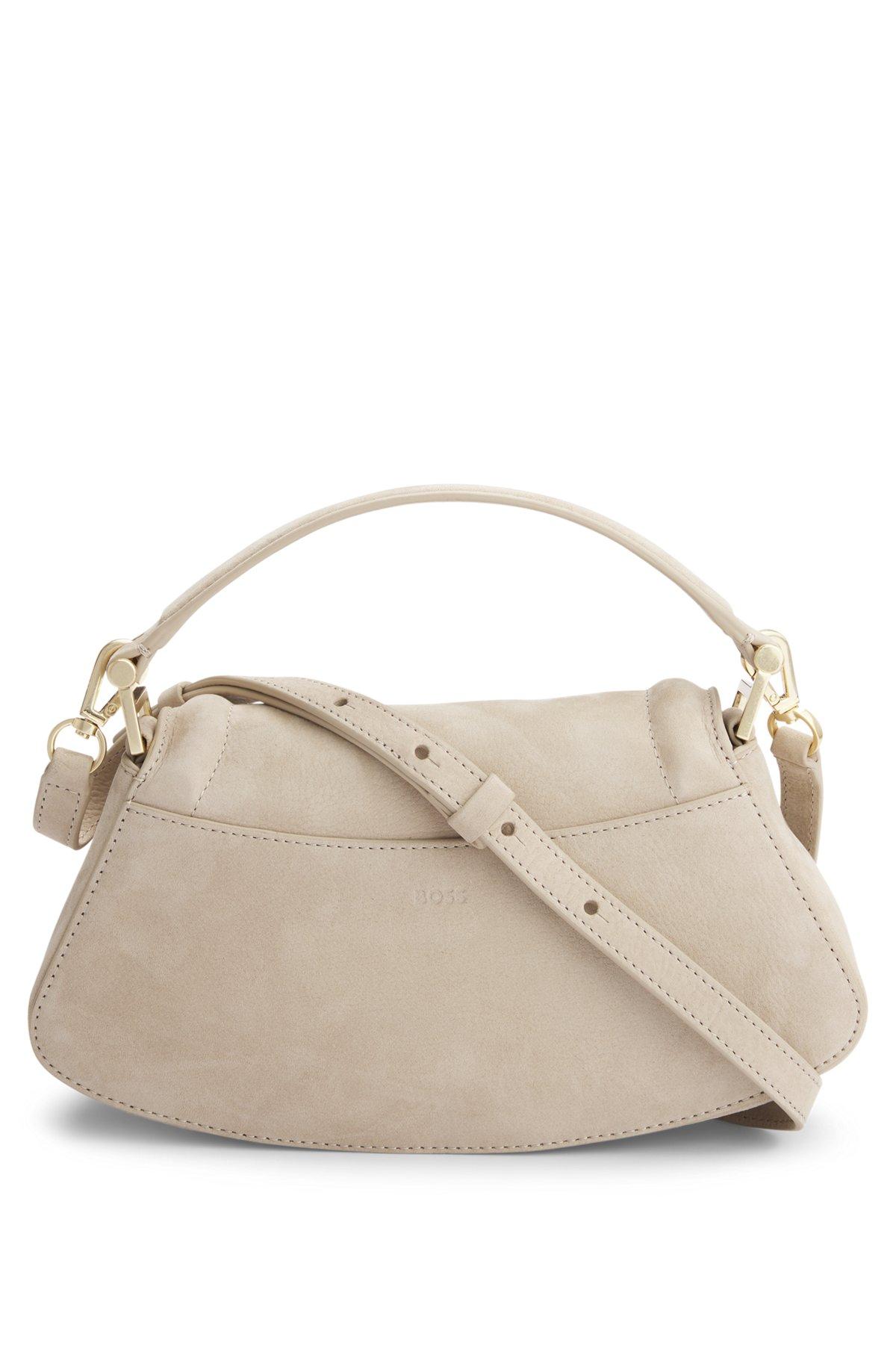 BOSS - Ariell shoulder bag in nubuck leather - Light Beige Product Image