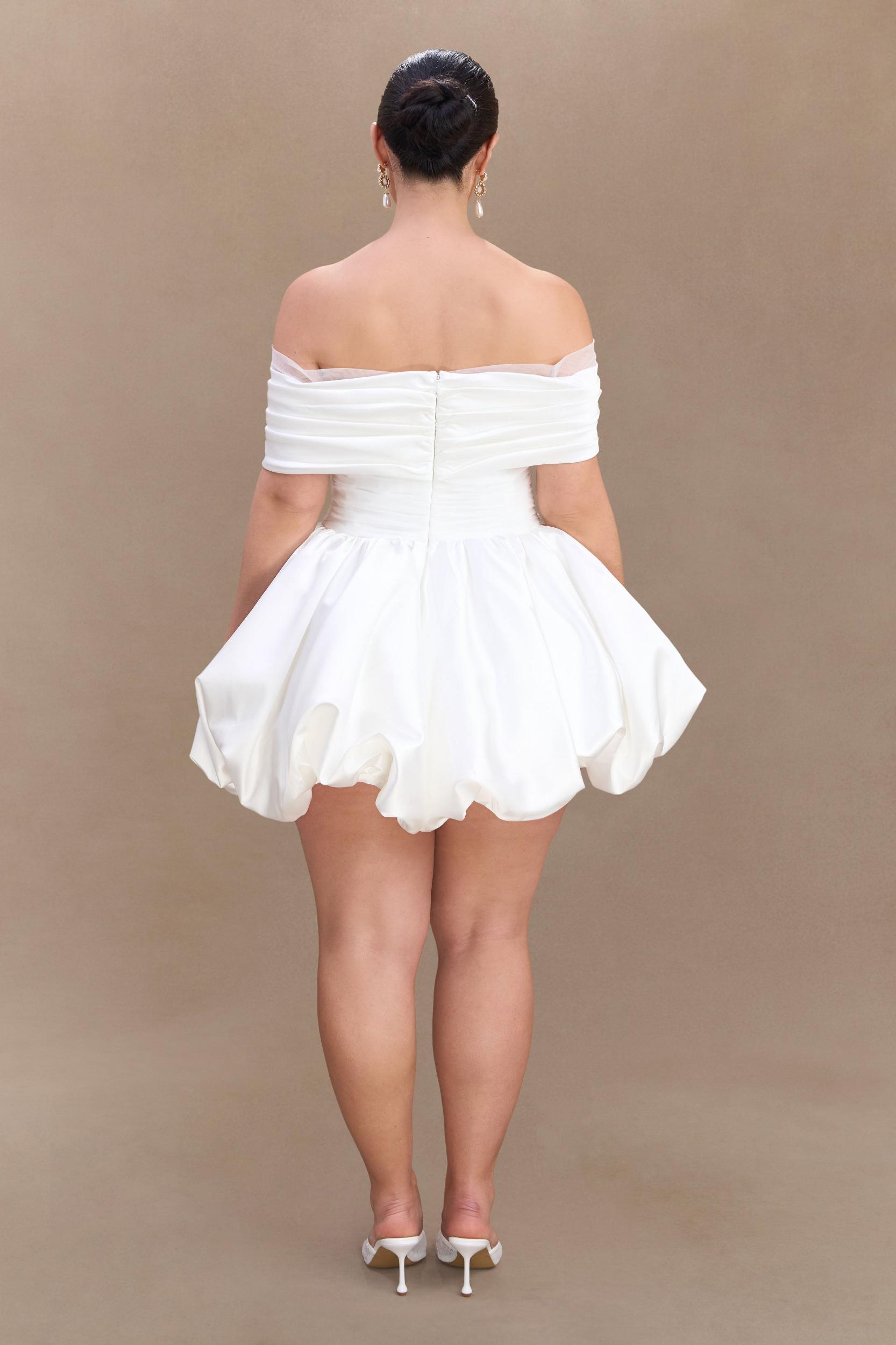 Lauretta Off Shoulder Mini Dress - White Product Image