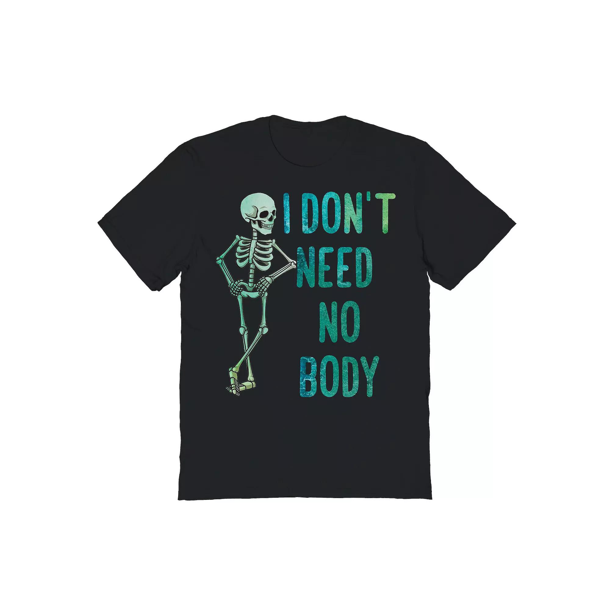 Men's No Body Skeleton Halloween Graphic Tee, Size: Small, Black Product Image