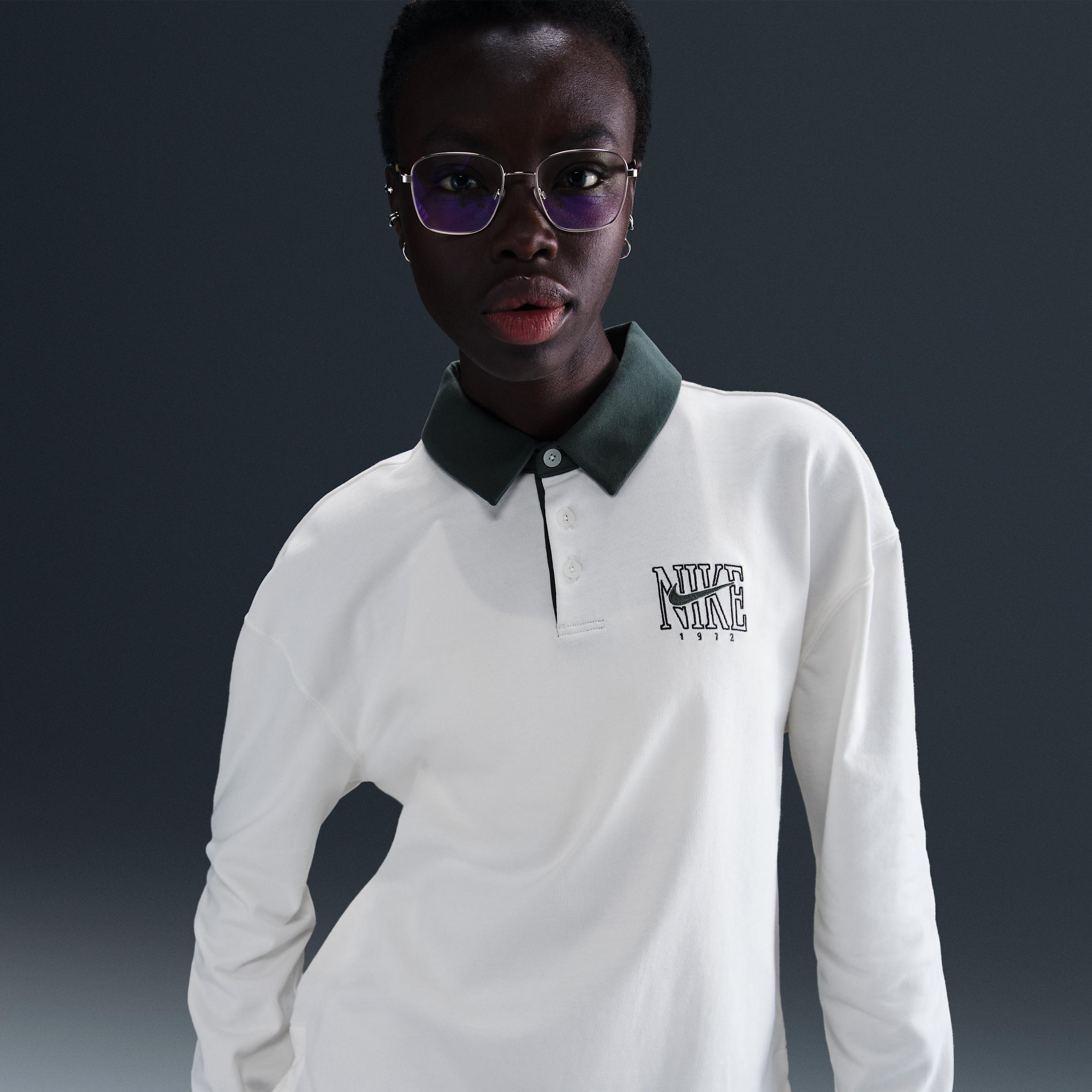 Women's Nike Sportswear Essential Oversized Long-Sleeve Polo Product Image