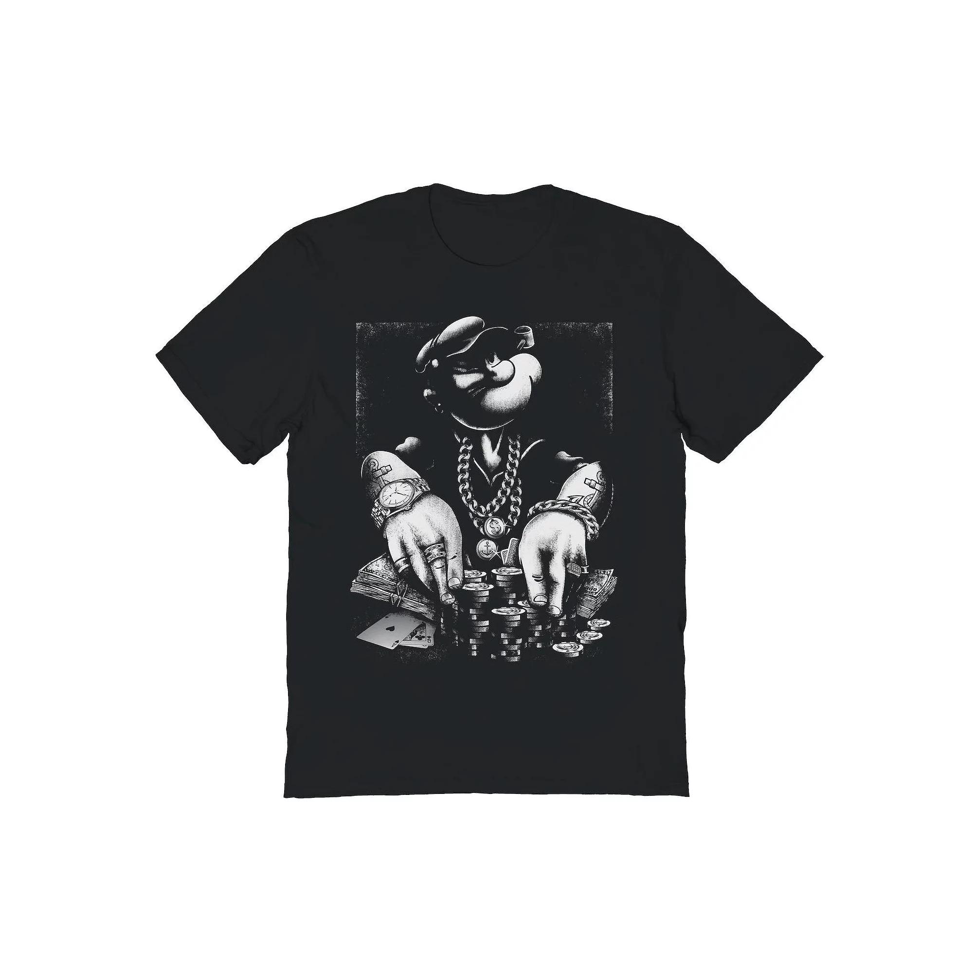 Mens Popeye Gambling Graphic Tee Product Image