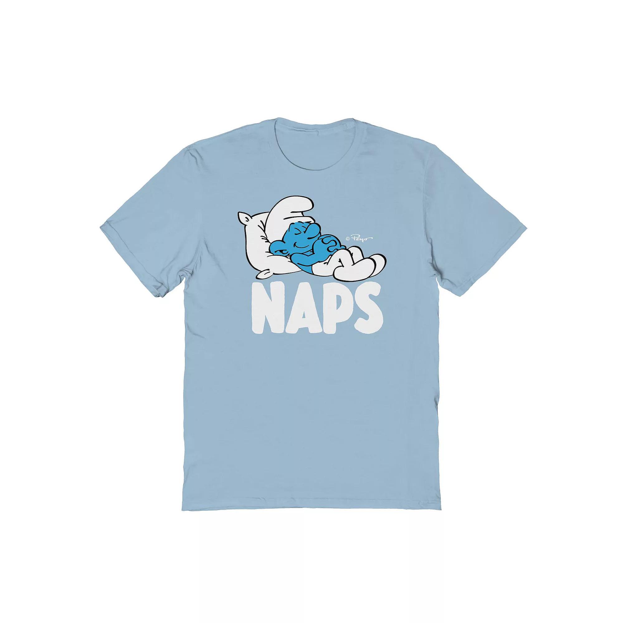 Men's Smurfs Naps 2 Graphic Tee, Size: Large, Black Product Image
