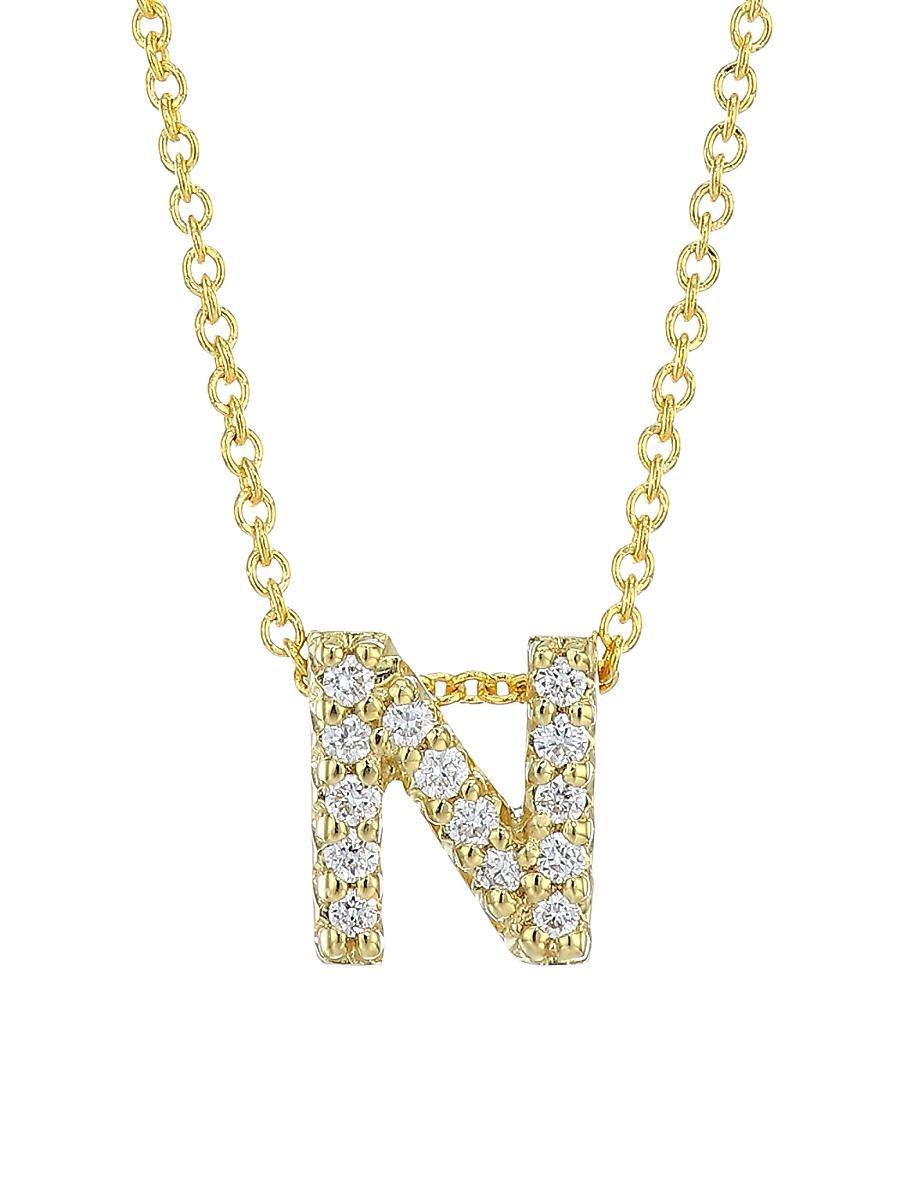 Womens Tiny Treasures Diamond & 18K Yellow Gold Initial Necklace Product Image