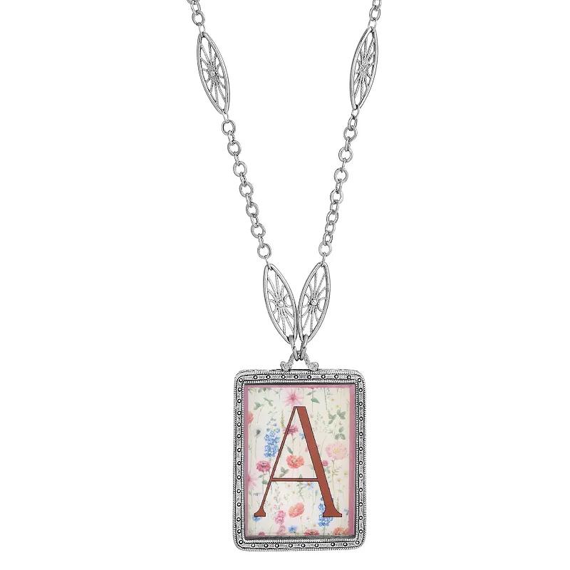 1928 Floral Motif Initial Pendant, Womens, G Product Image