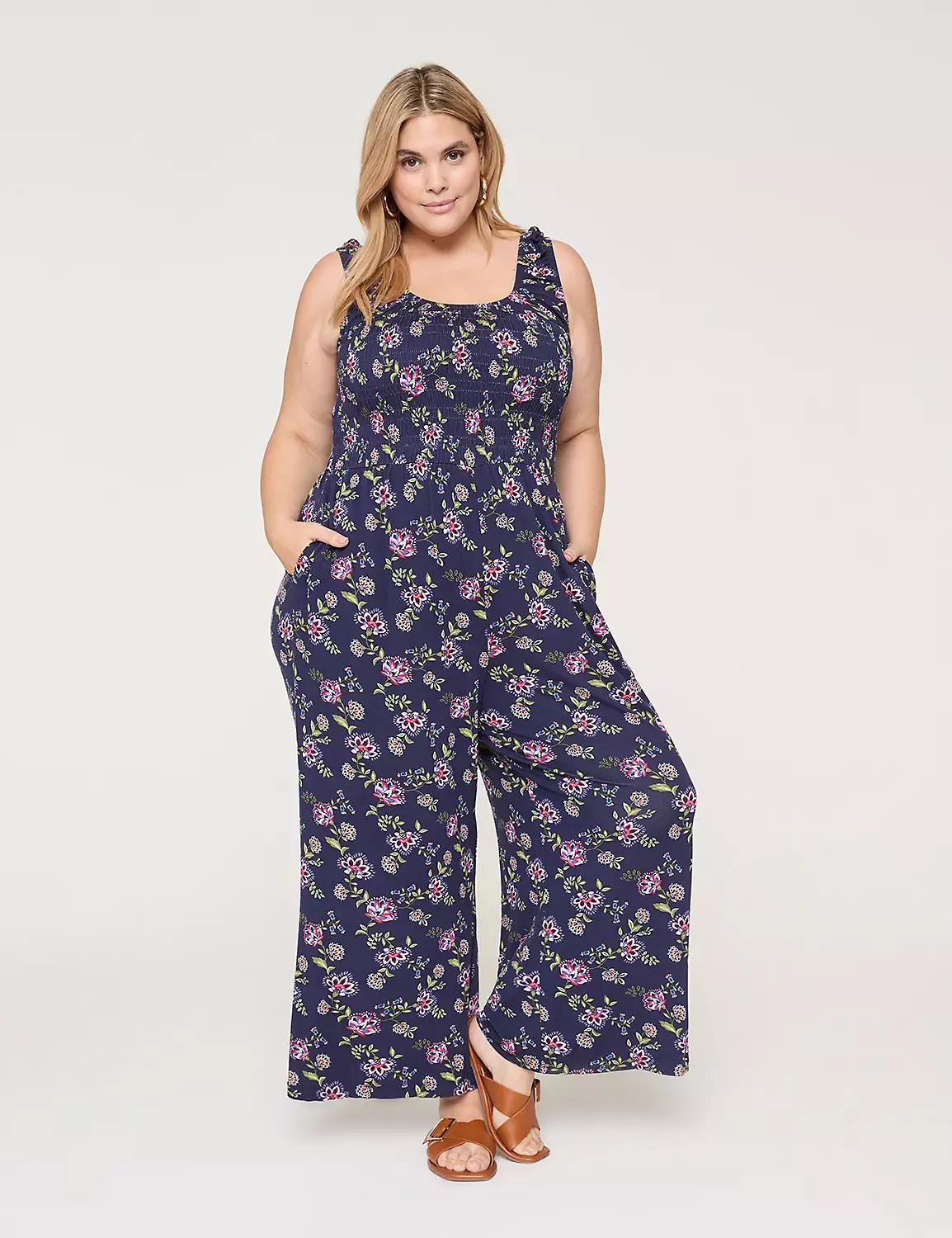 Smocked-Bodice Jumpsuit Product Image