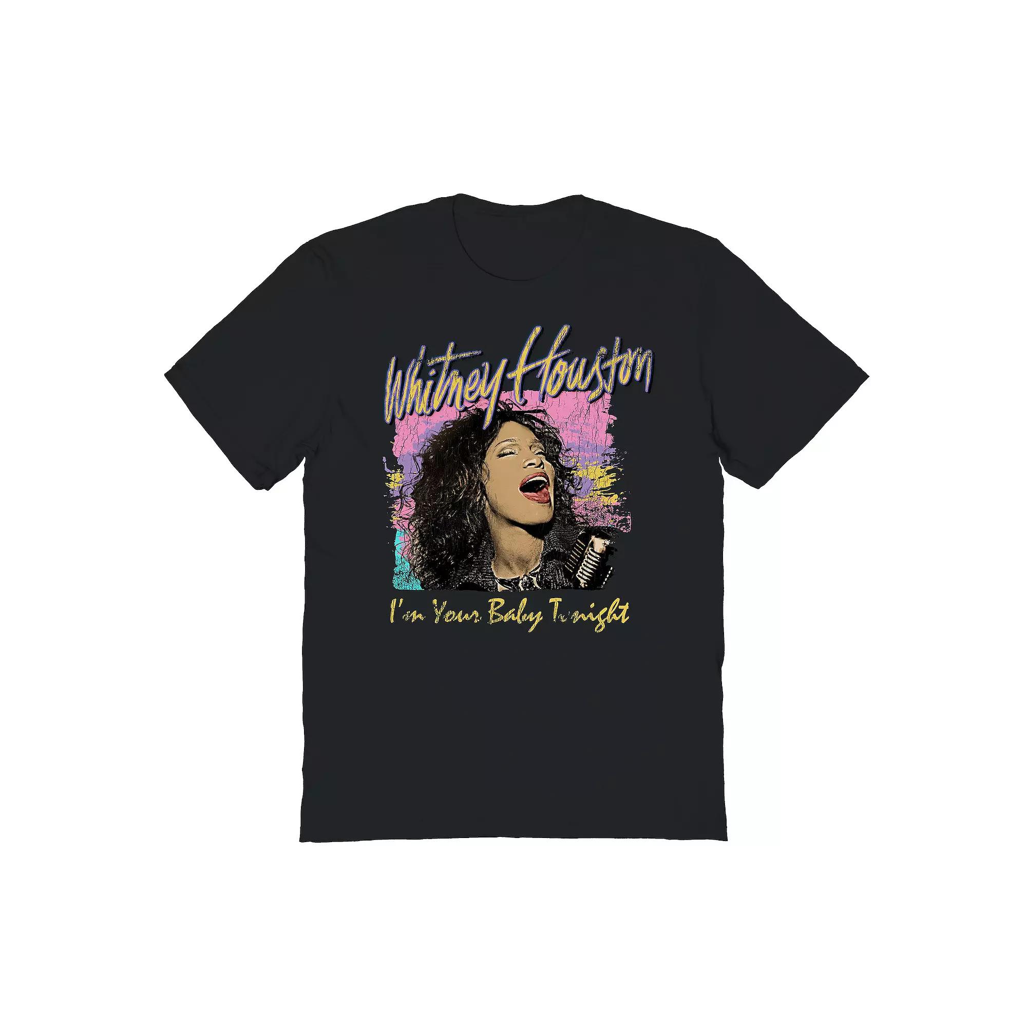 Men's Whitney Houston I'm Your Baby Graphic Tee, Size: Medium, Black Product Image