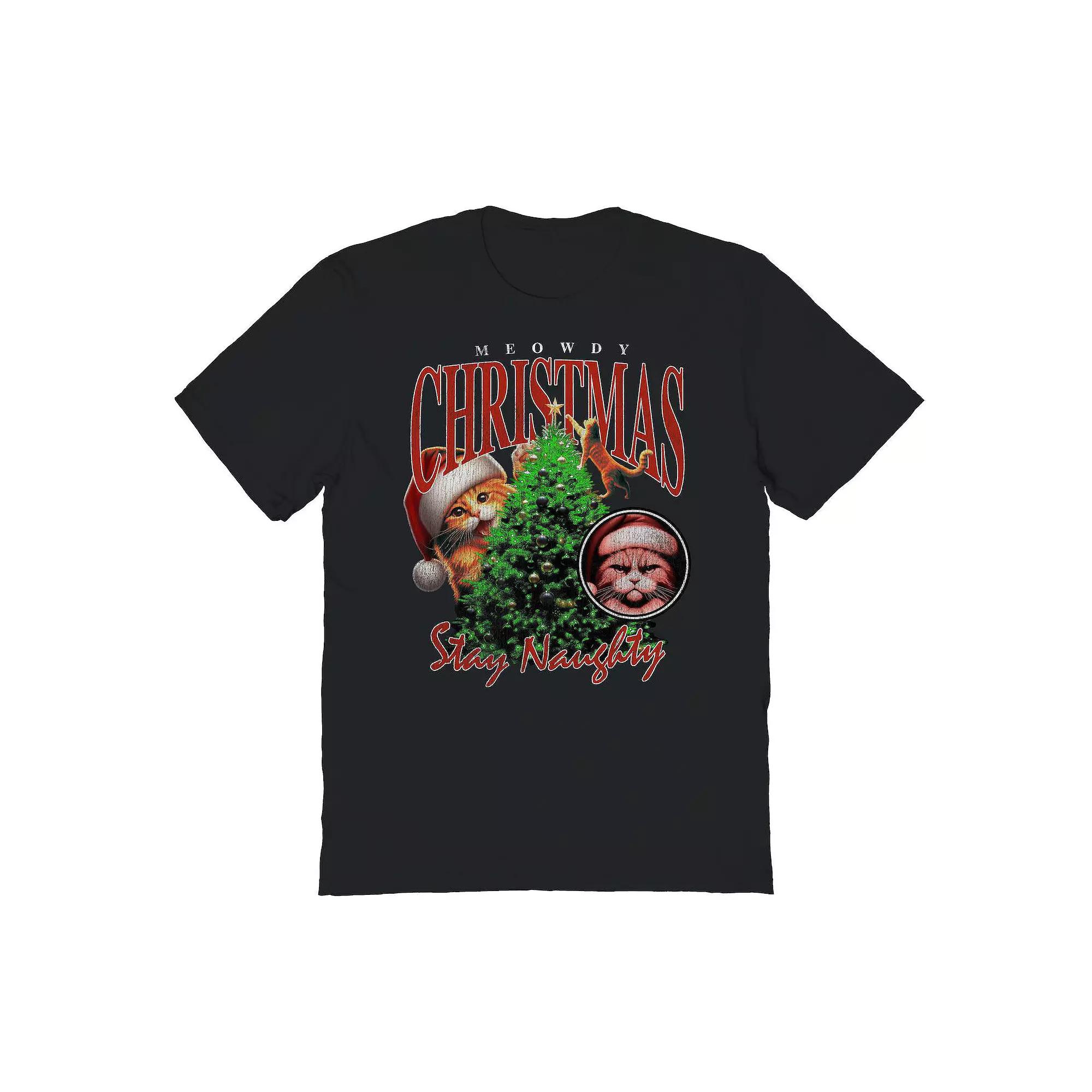 Men's Meowdy Christmas Rap Christmas Graphic Tee, Adult Unisex,  Product Image