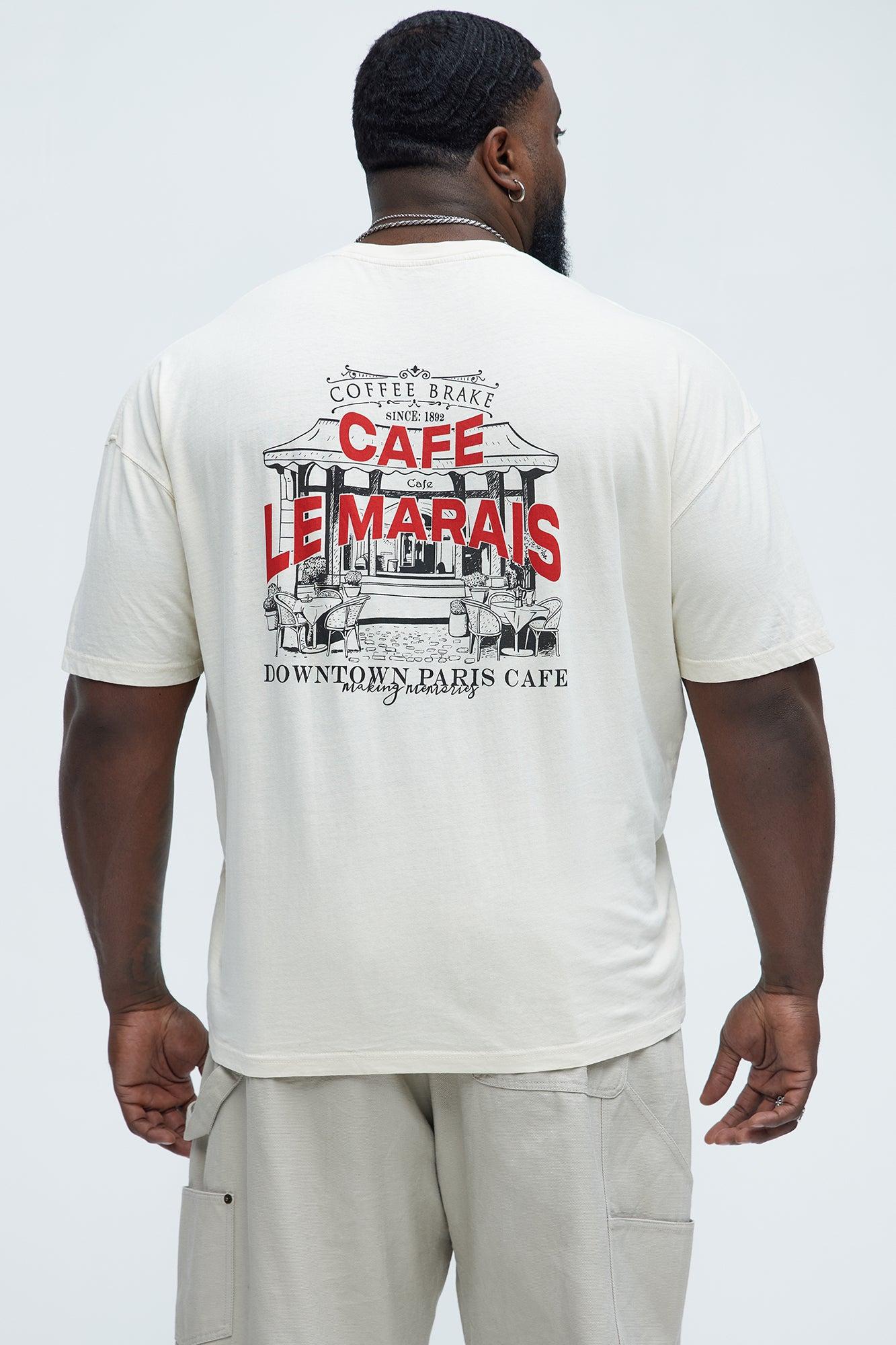Cafe Le Marais Oversized Short Sleeve Tee - Cream Product Image
