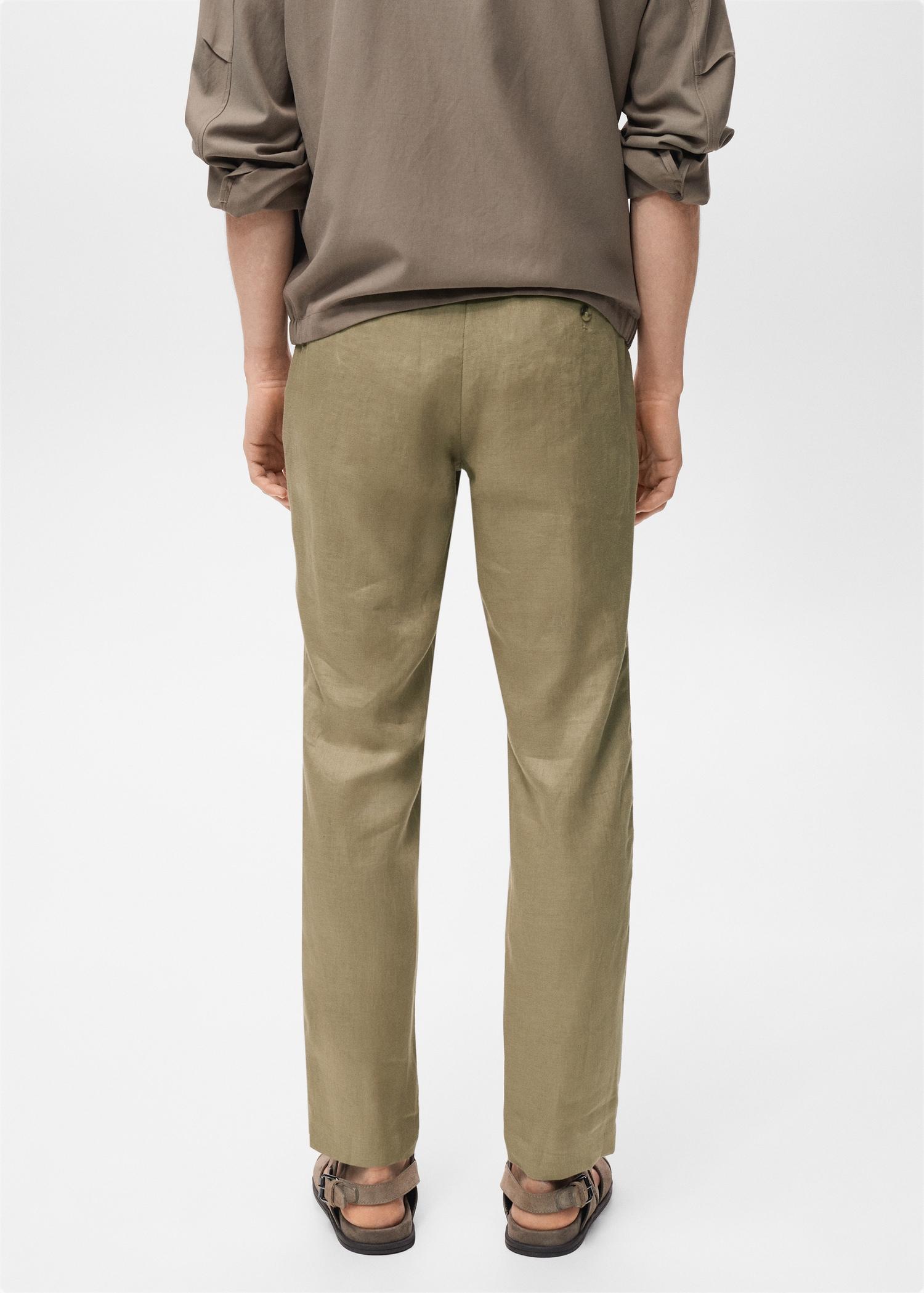 Slim-fit 100% linen pants - Men | MANGO USA Product Image