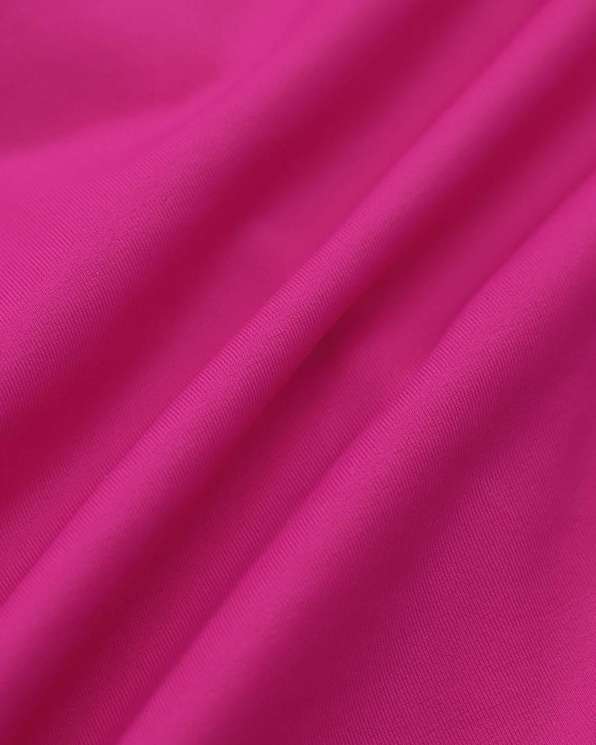 Rose Red Knit Zipper One-Piece Swimsuit Product Image