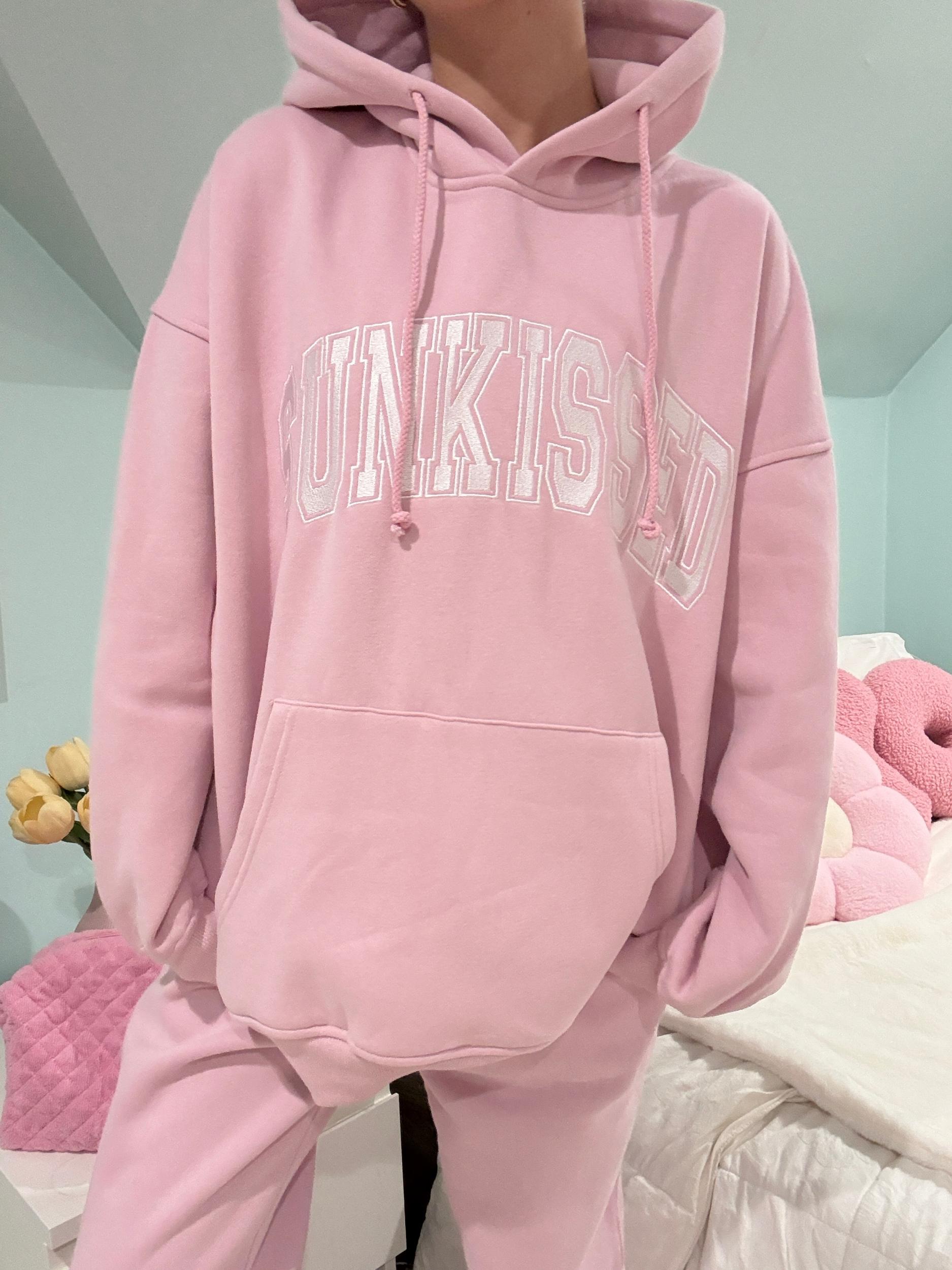 Mauve Mist Varsity Embroider Hoodie Product Image