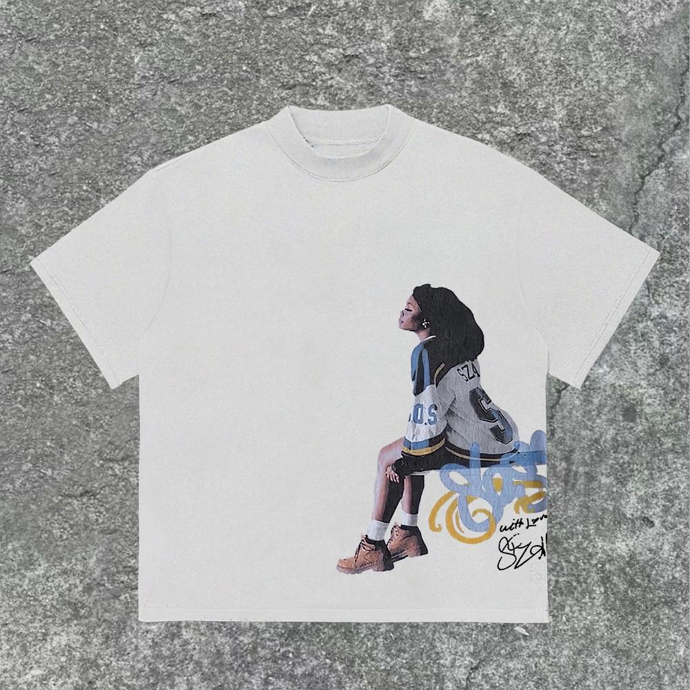 Vintage Sza Graphic Cotton T-Shirt Product Image
