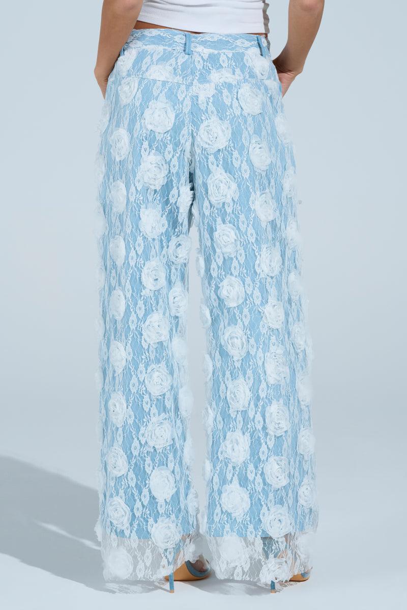 FOLLOW MY LEAD APPLIQUE WIDE LEG DENIM Product Image