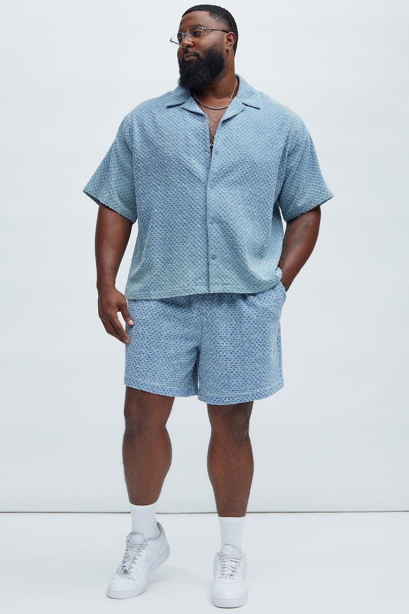 Beck Distressed Casual Shorts - Blue Wash Product Image