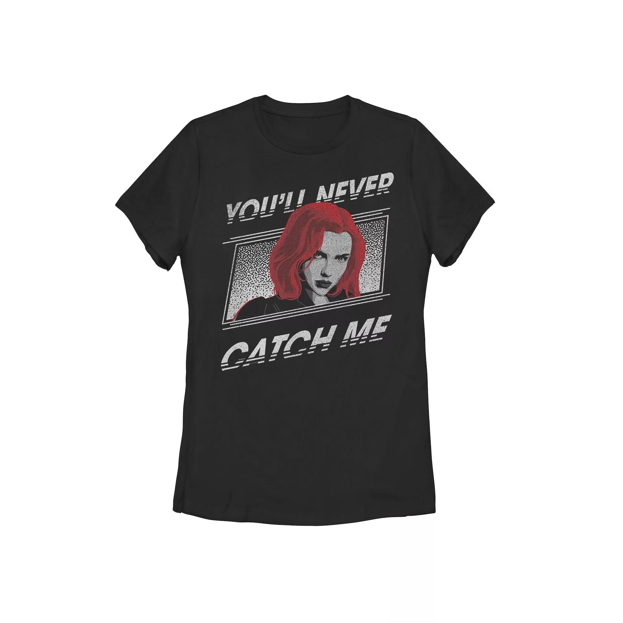Juniors' Marvel Black Widow "You'll Never Catch Me" Tee, Girl's, Size: Large Product Image