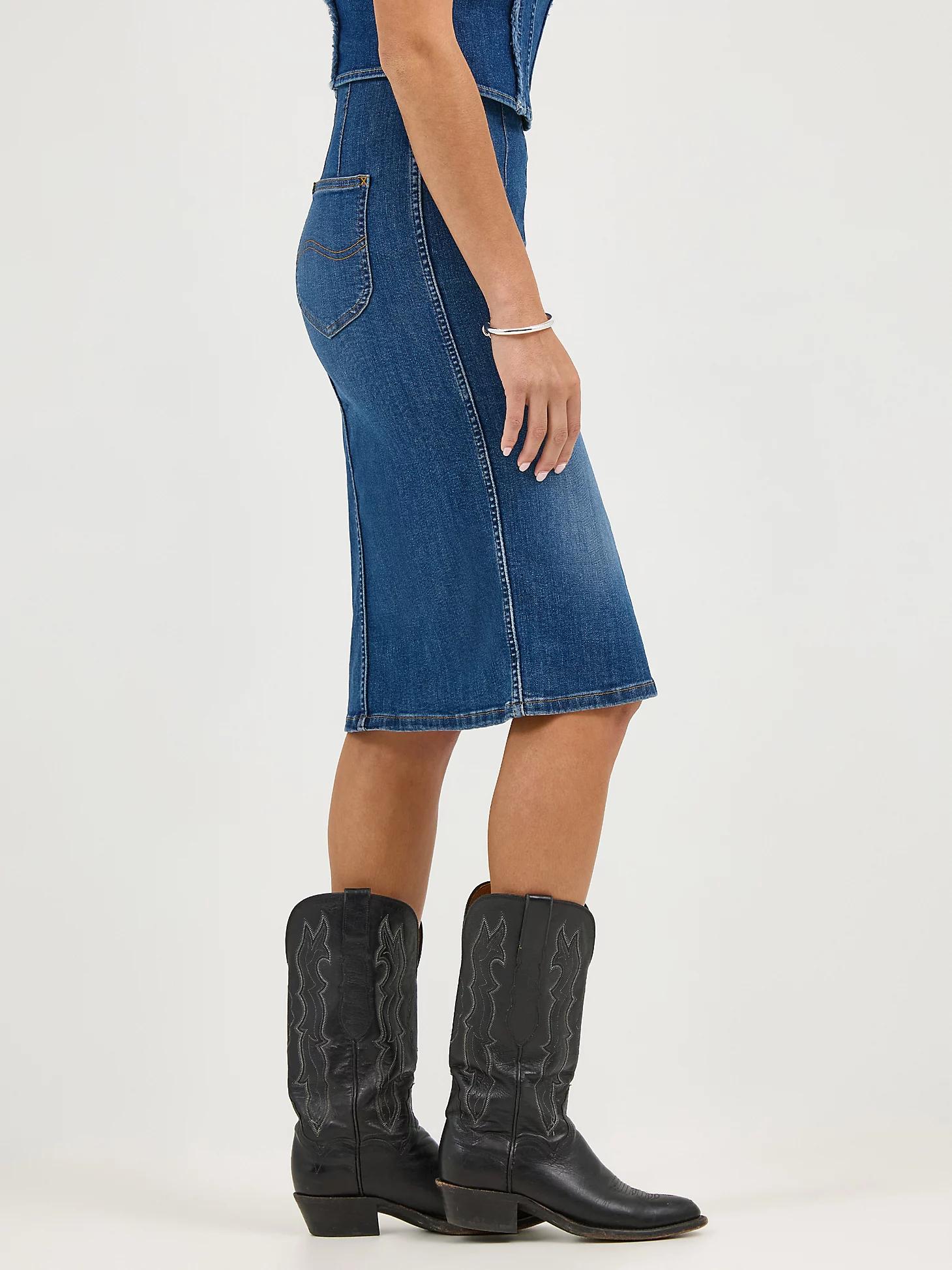 Women's High Rise Front Slit Pull On Skirt | Women's Skirts & Dresses | Lee® Product Image