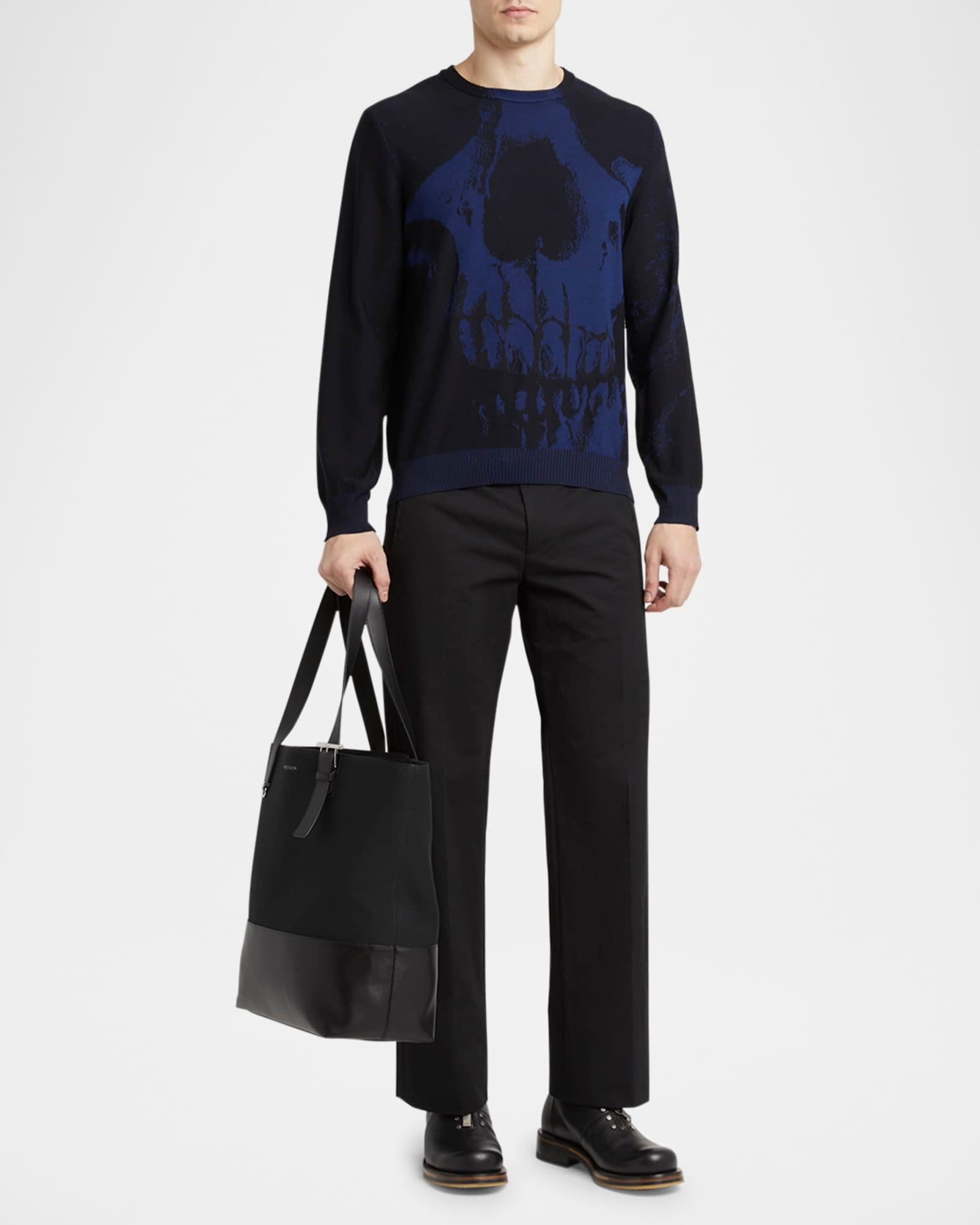 Men's T-Bar Canvas and Leather Shopper Tote Bag Product Image