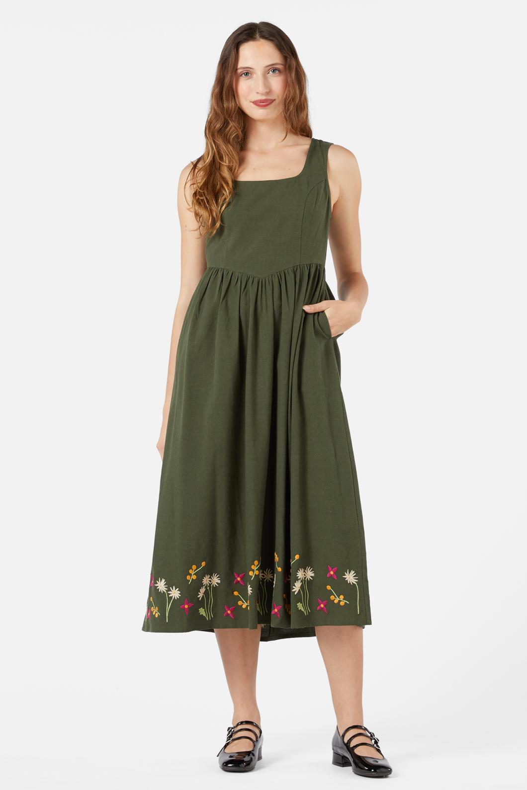 Native Embroidered Midi Dress Product Image