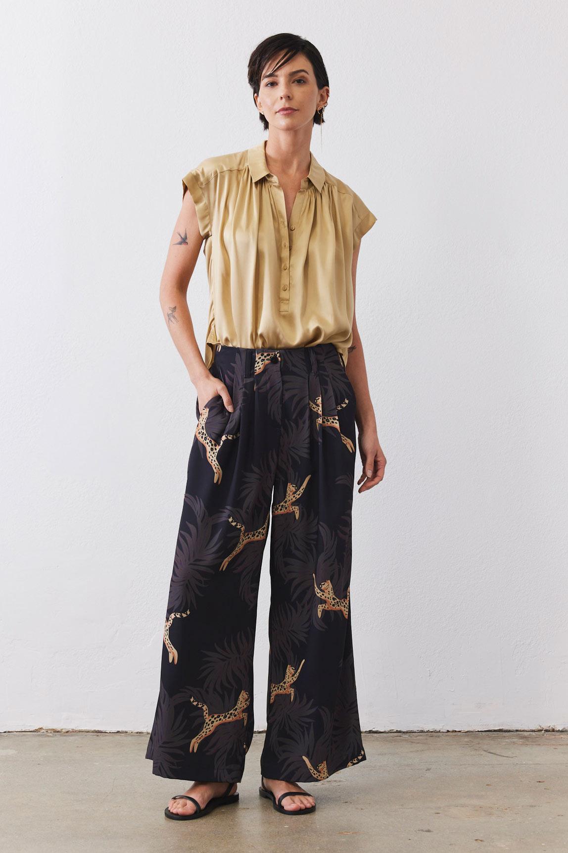 The Nonchalant Oversized Silk Blouse Product Image