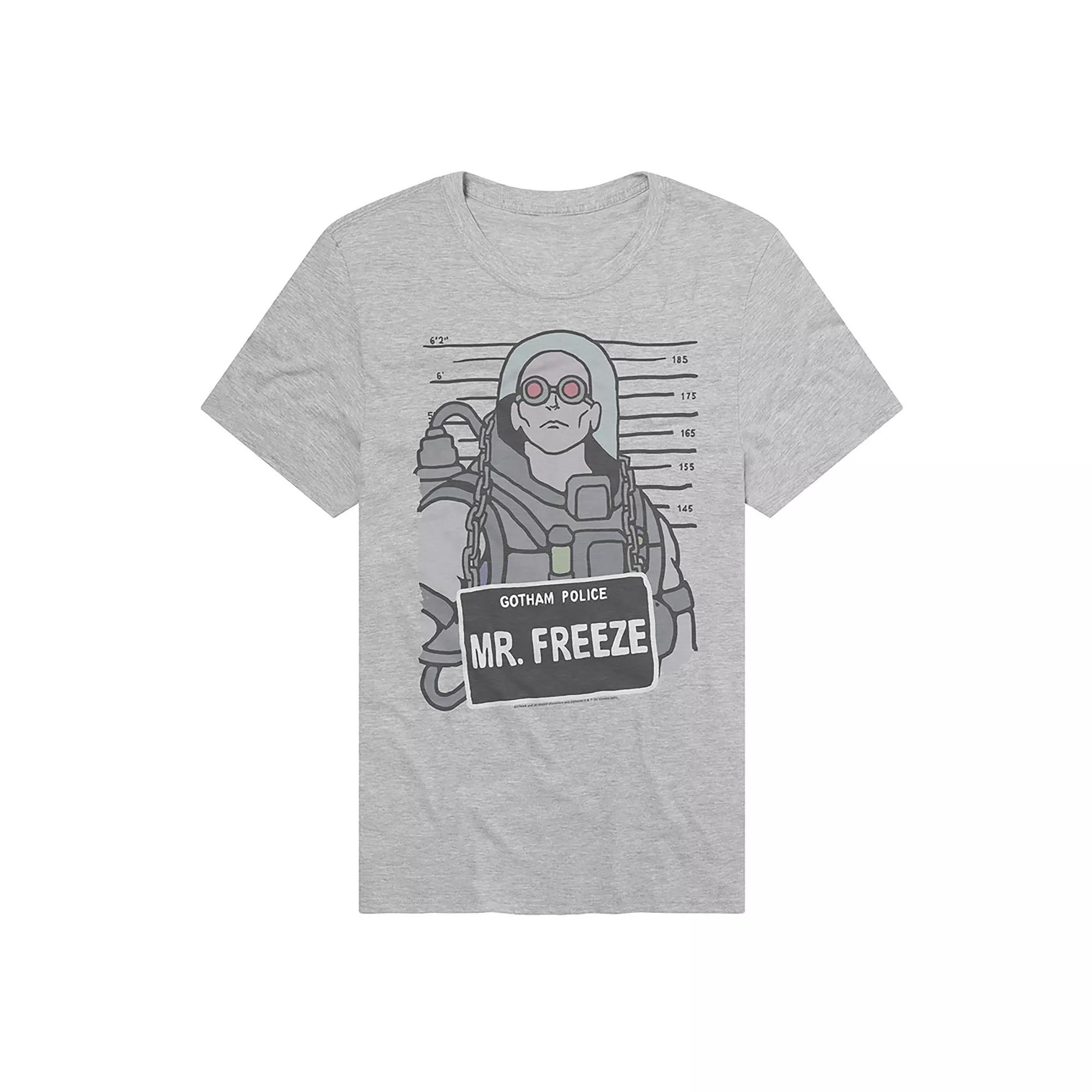 Men's DC Comics Batman Gotham Police Mr. Freeze Mugshot Graphic Tee, Size: XXL, Athletic Grey Product Image