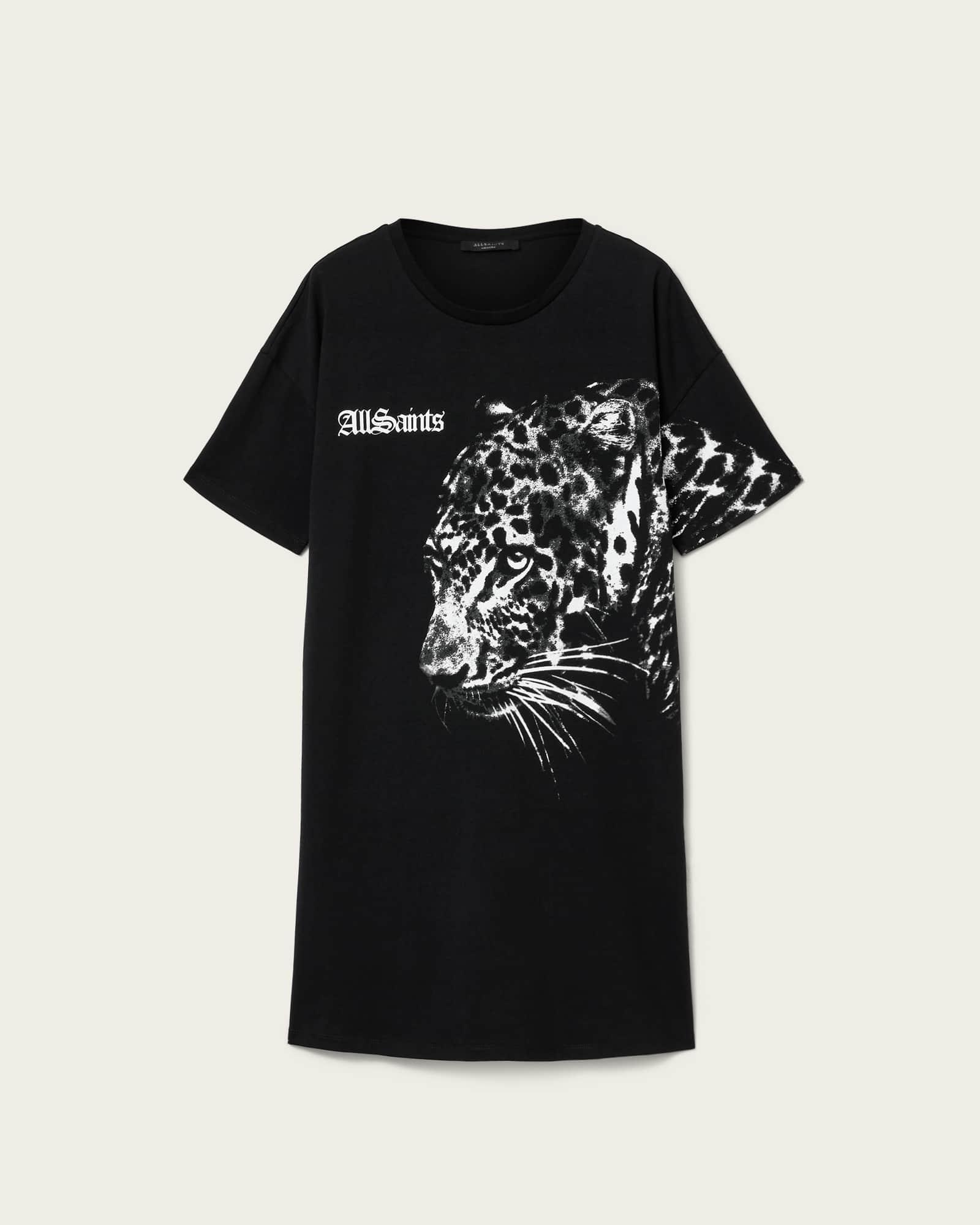 Zaya Mini T-Shirt Dress Black | ALLSAINTS US Product Image