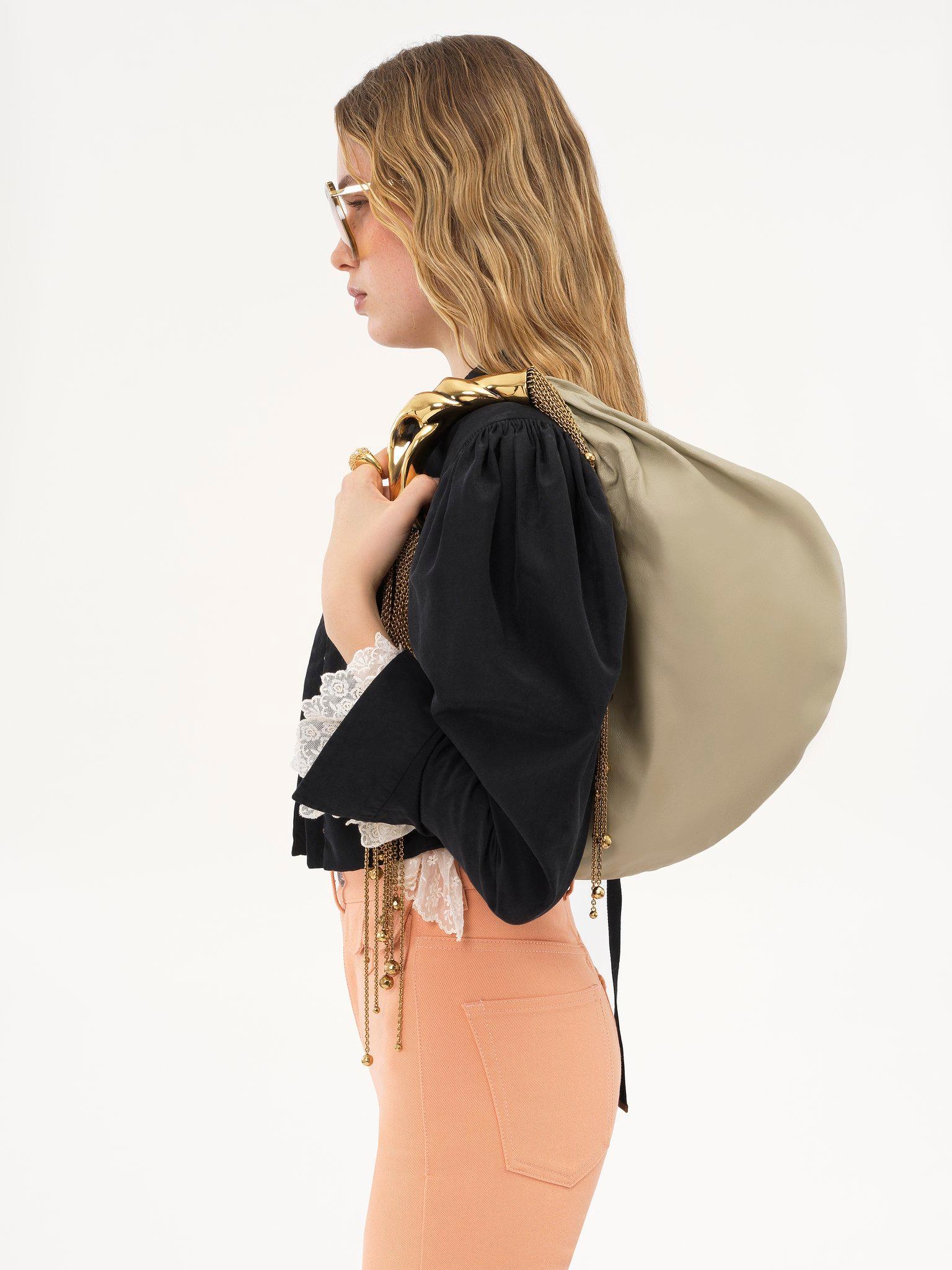 Twisted Shell hobo bag in shiny leather  Product Image