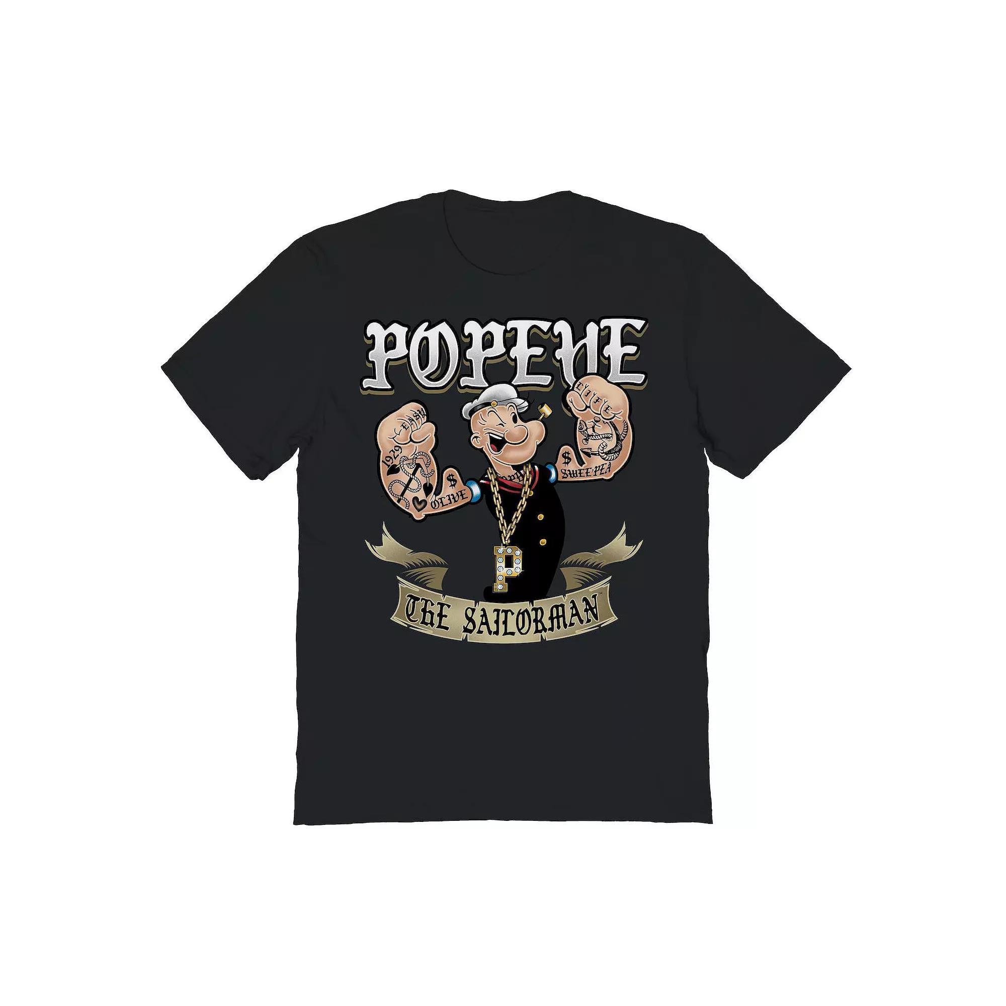 Men's Popeye The Sailorman 1 Graphic Tee, Size: Small, Black Product Image