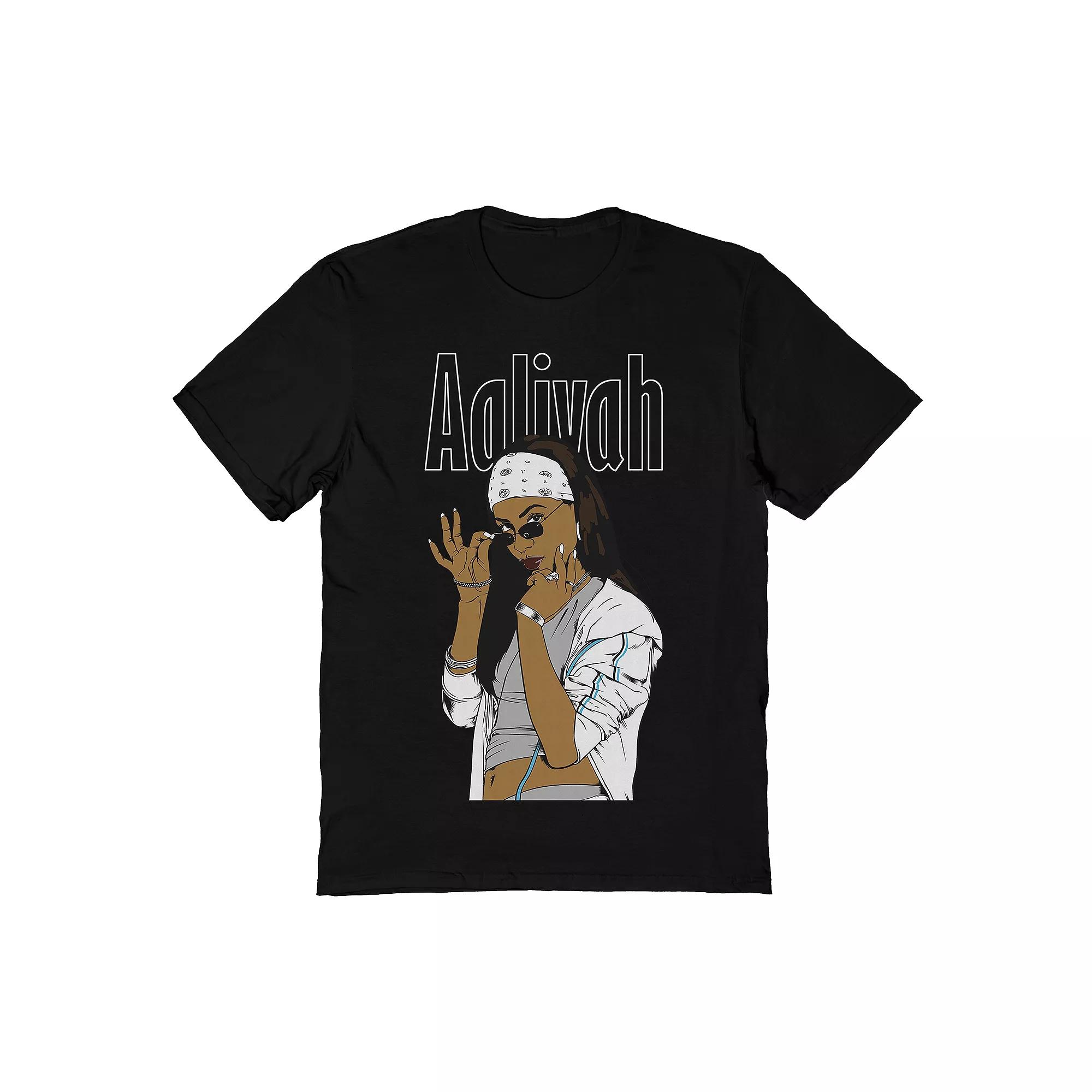Men's Aaliyah Illustration Tee, Size: Large, Black Product Image