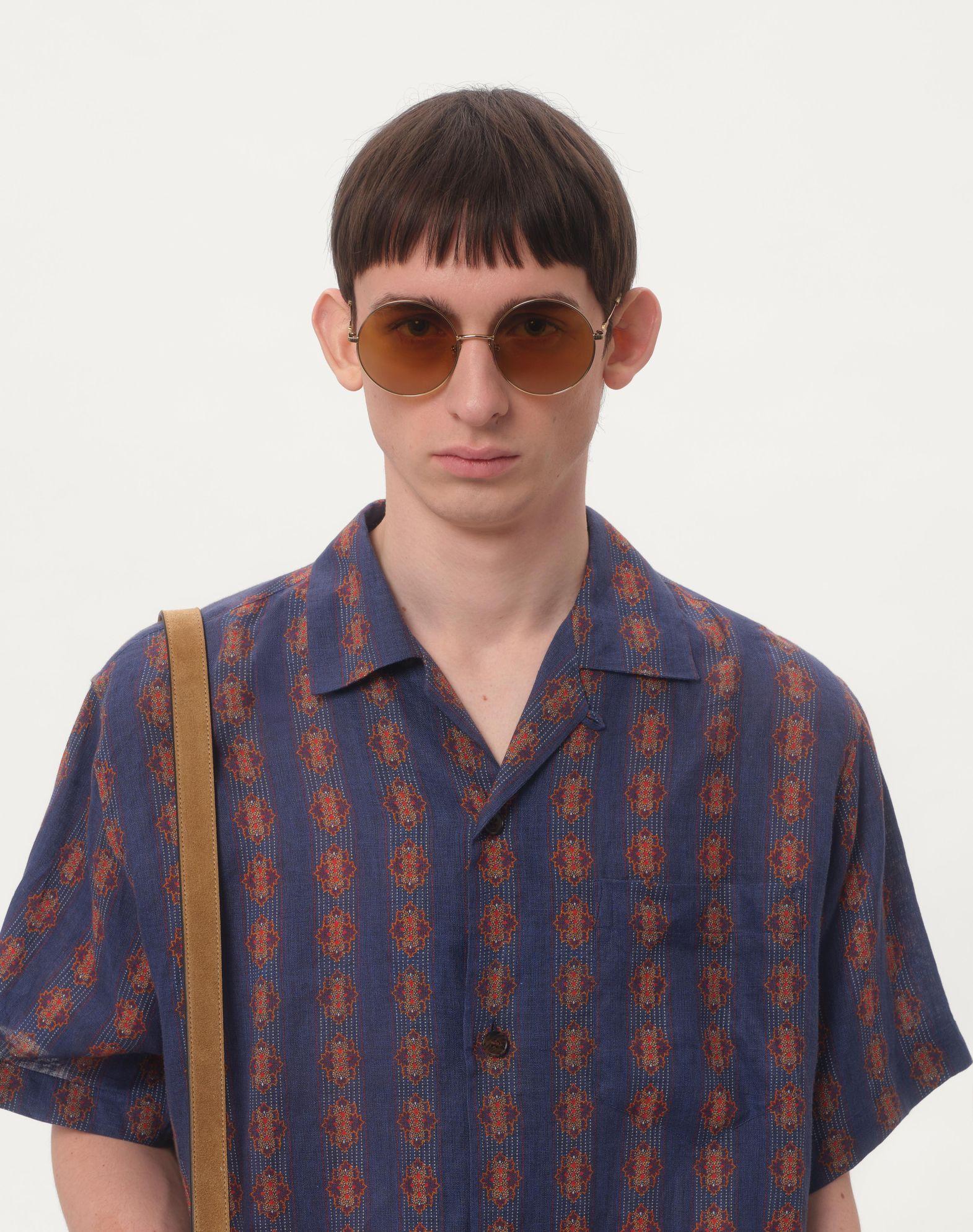 Linen Bowling Shirt With Voyage Imaginaire Print Product Image