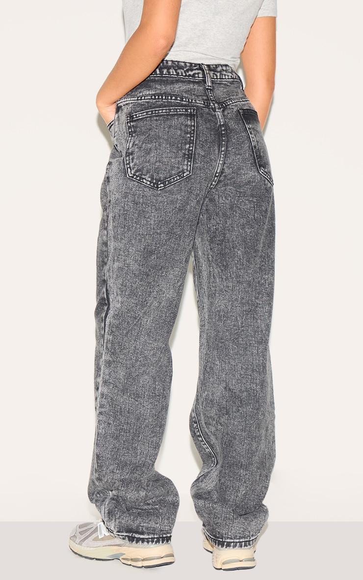 Petite Washed Grey High Waist Straight Leg Jeans Product Image