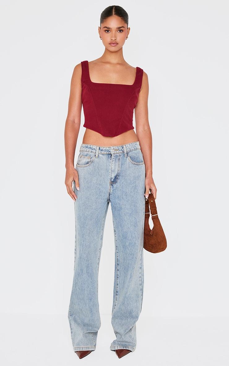 Burgundy Corduroy Corset Product Image