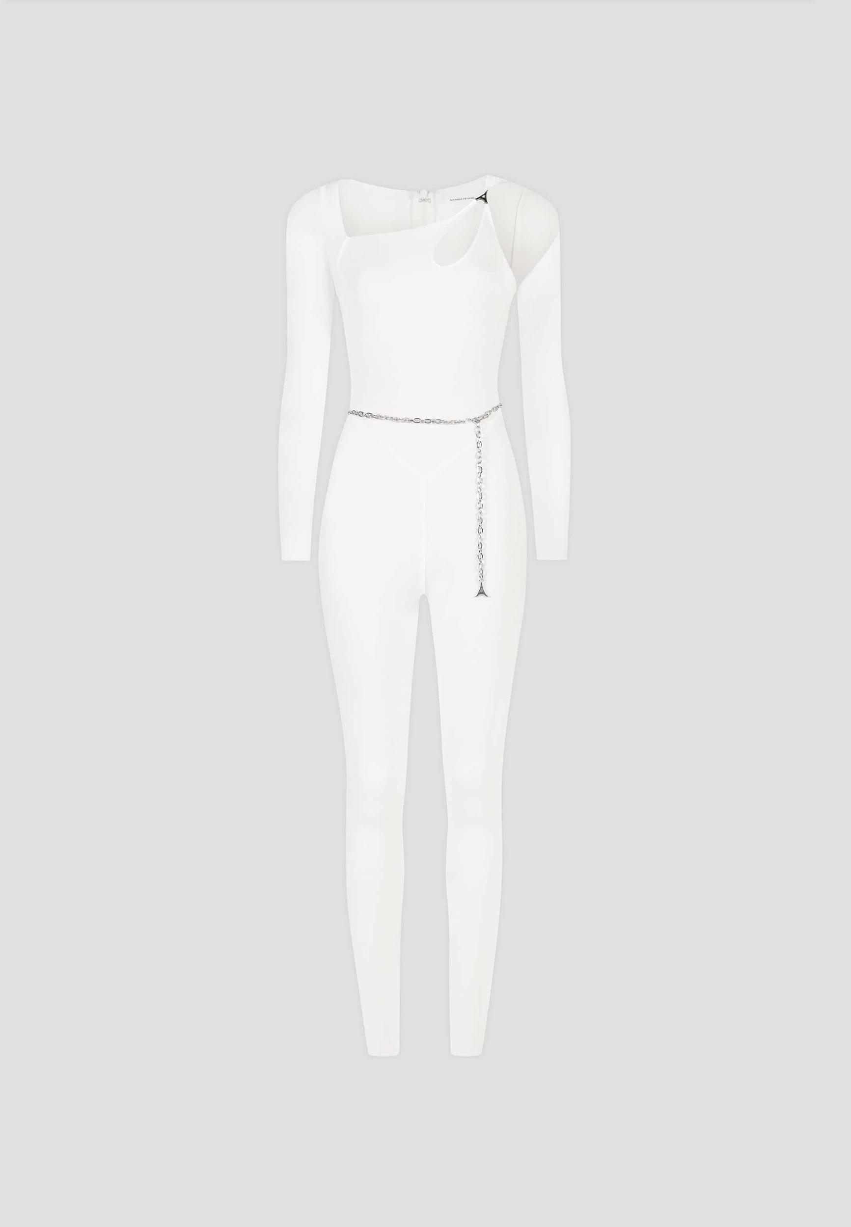 Eiffel Chain Detail Jumpsuit - Off White Female Product Image