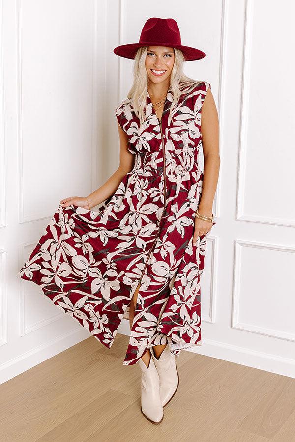 Winery Welcome Floral Midi in Merlot Product Image