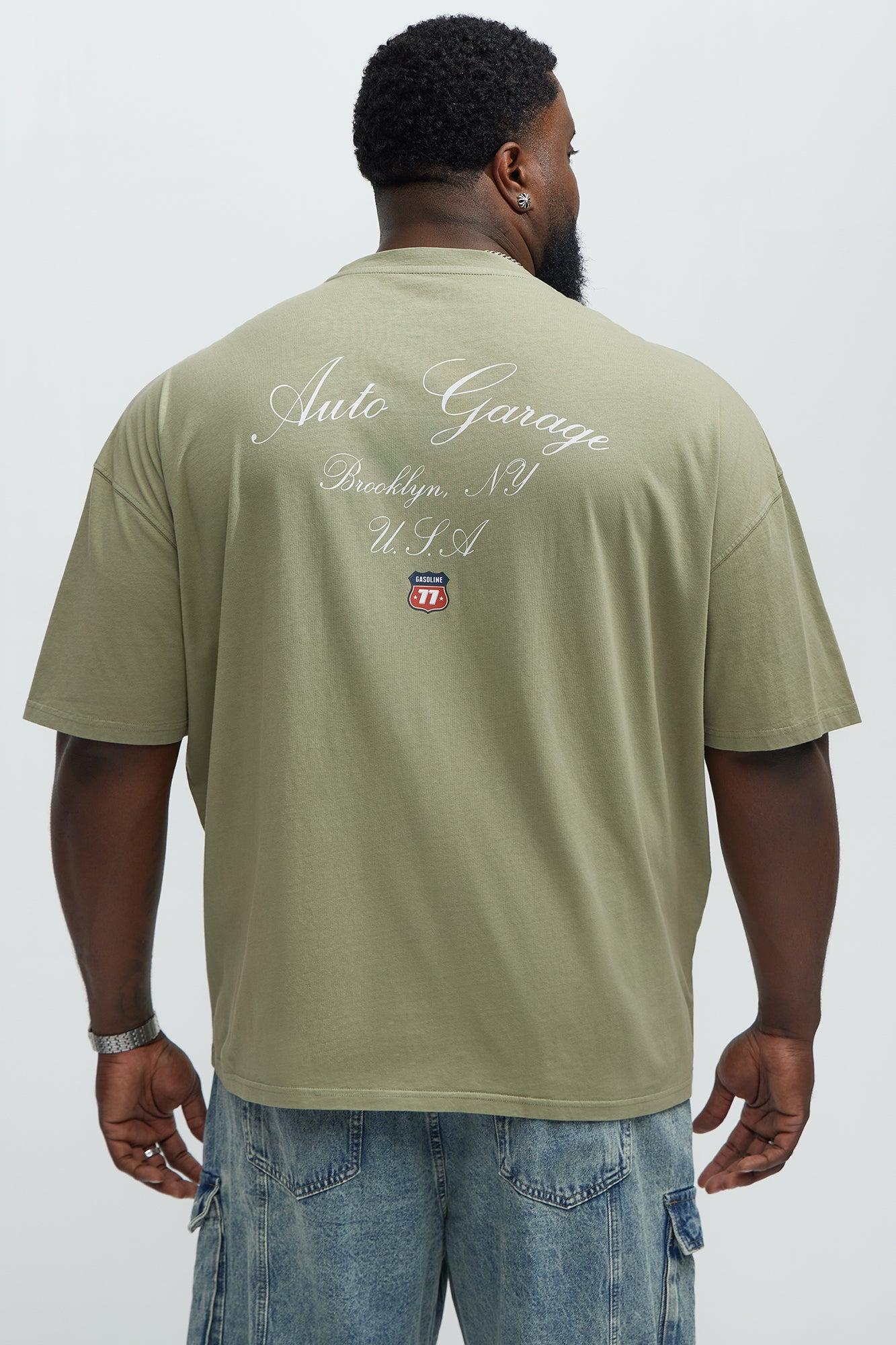 Brooklyn Auto Garage Oversized Short Sleeve Tee - Olive Male Product Image