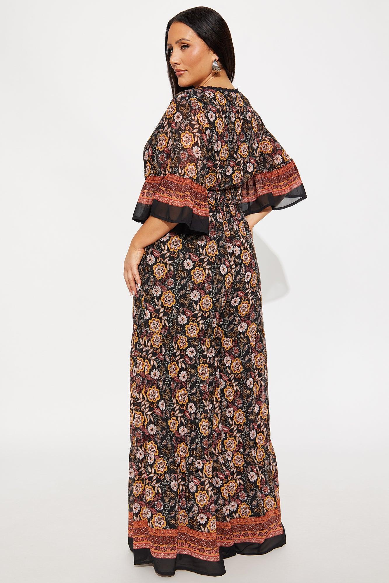 Vivid Vibes Chiffon Jumpsuit - Black/combo Female Product Image