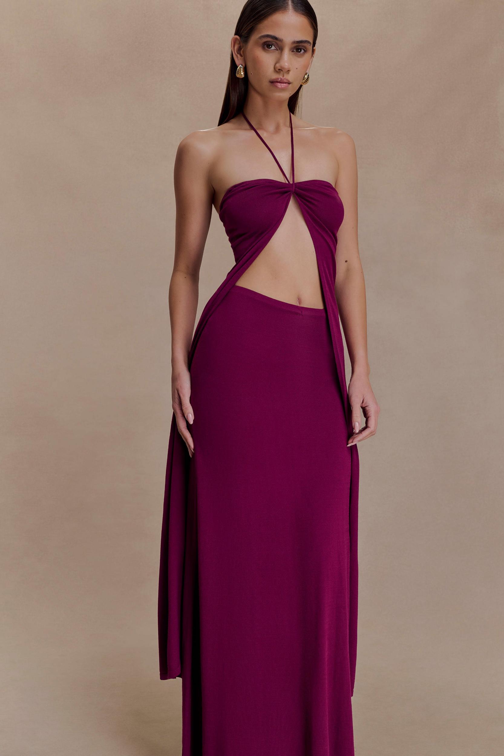 Martiena Knit Maxi Skirt - Plum Female Product Image