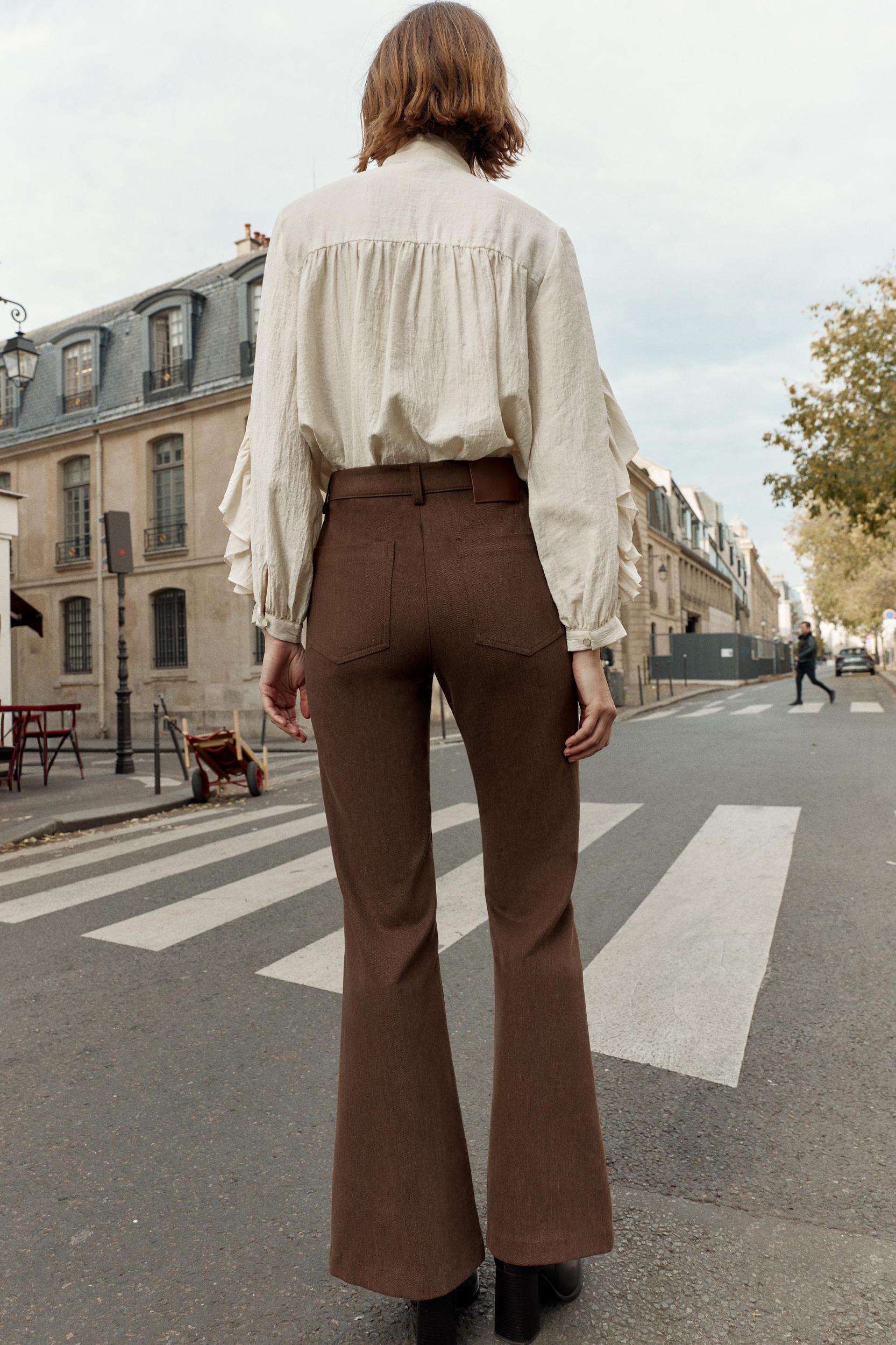 HIGH-WAISTED FLARE PANTS Product Image