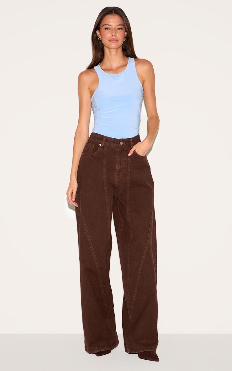 Sky Blue Soft Touch Asymmetric Hem Racer Vest Product Image